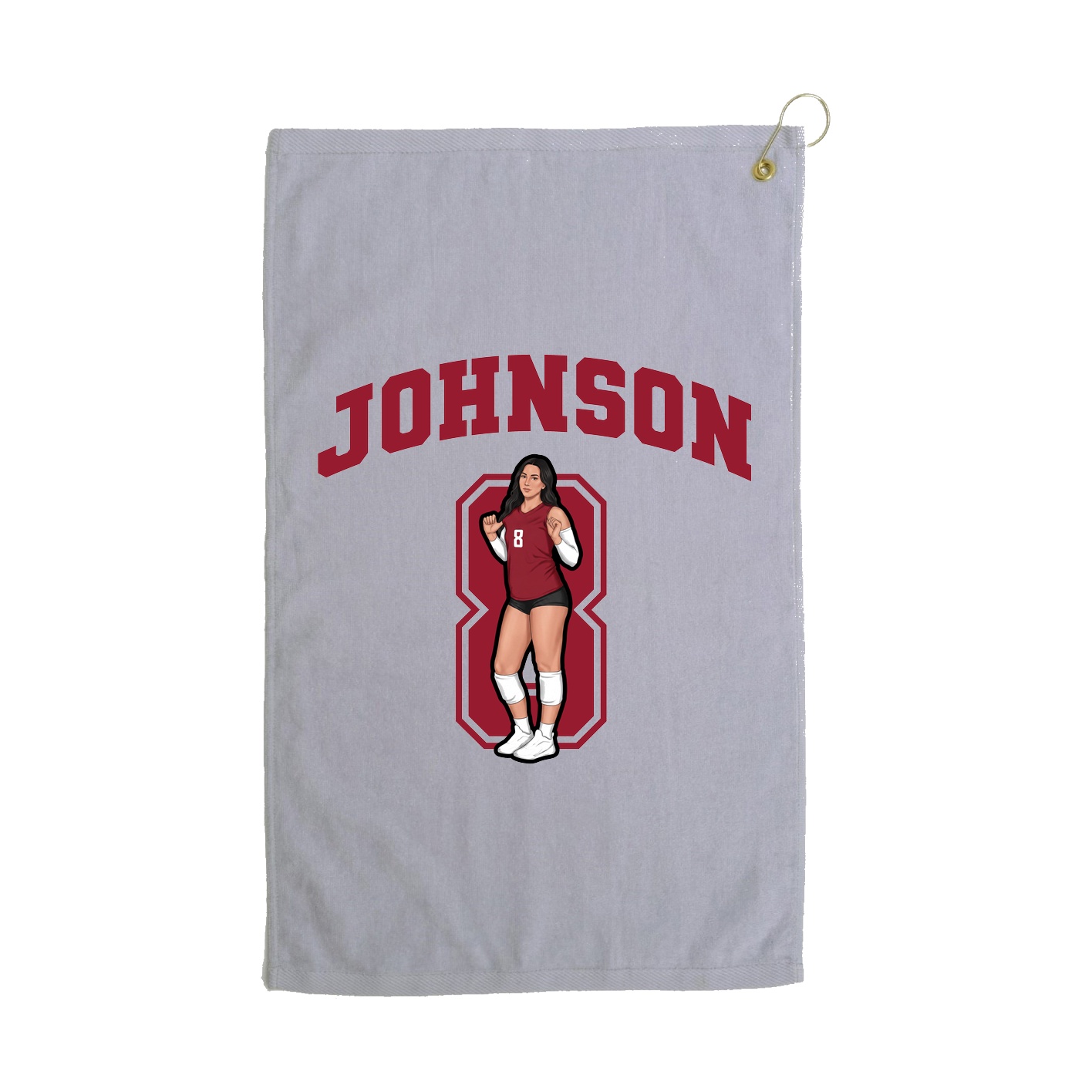 Golf Towel — Number in Grey