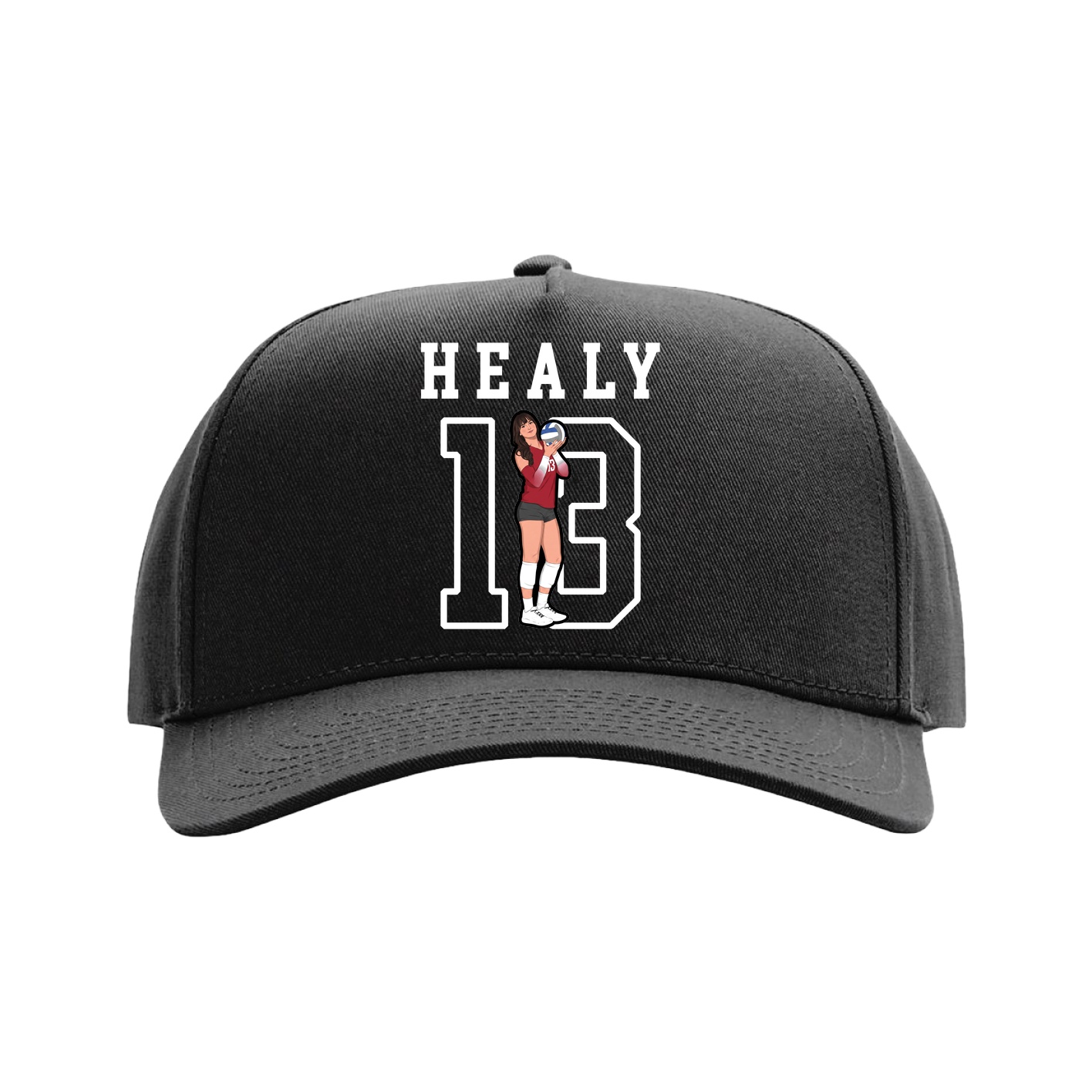 Full Fabric Five-Panel Champ Cap — Shirsey in Black