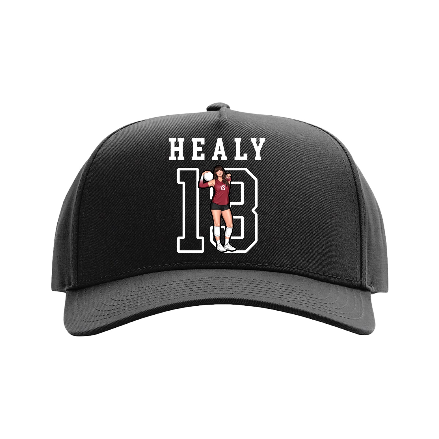 Full Fabric Five-Panel Champ Cap — Shirsey in Black