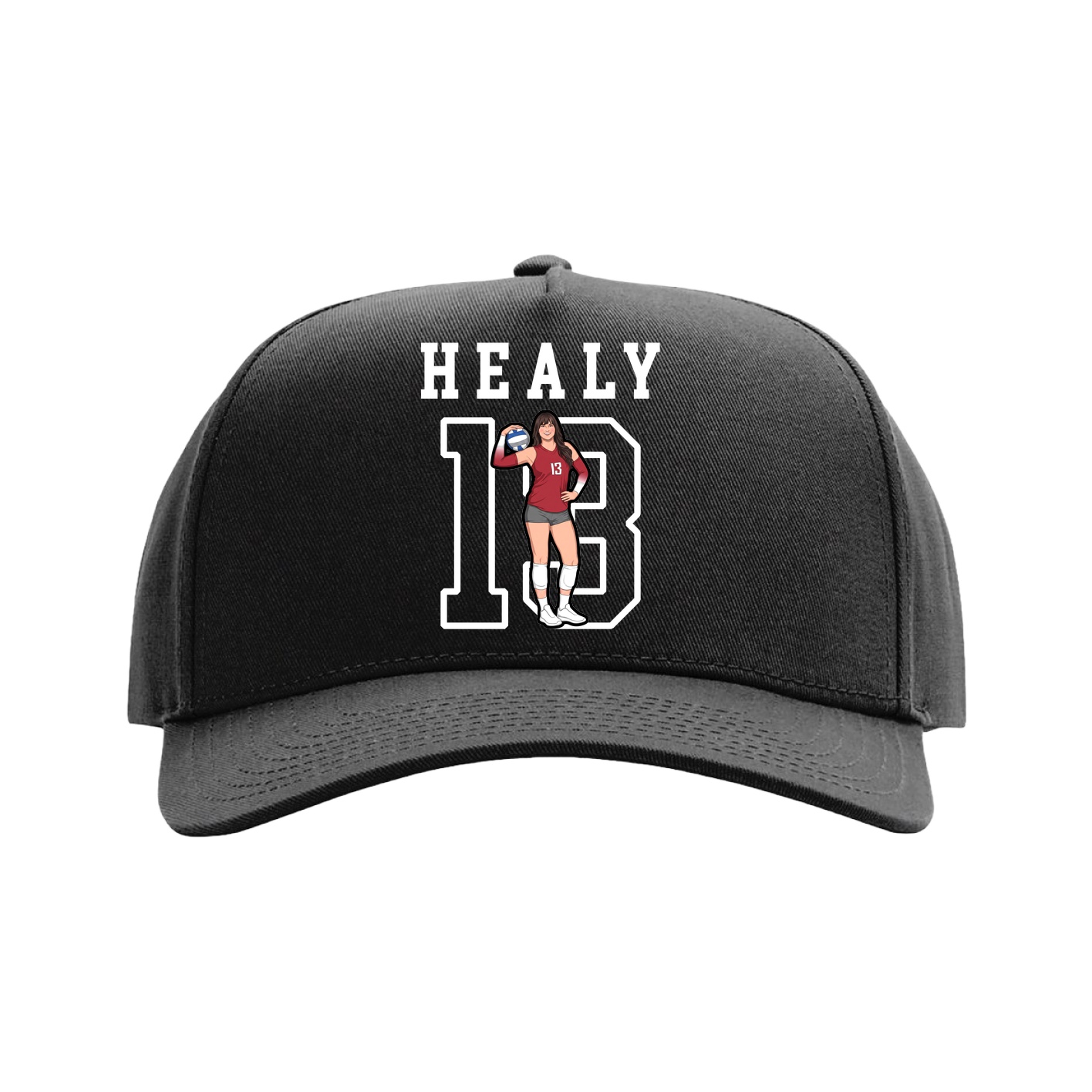 Full Fabric Five-Panel Champ Cap — Shirsey in Black