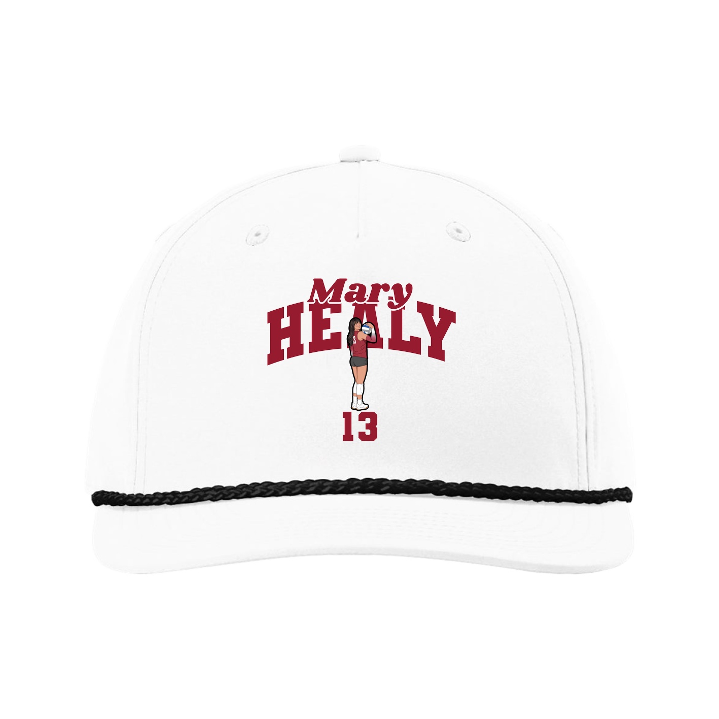 Five-Panel Classic Rope Cap — Signature Arch in White