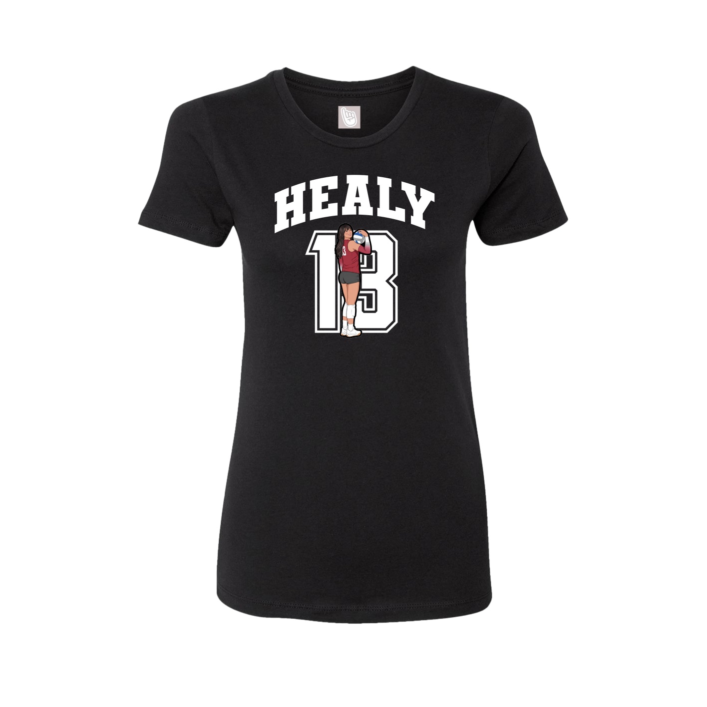 Fitted Women's Tee — Number in Black