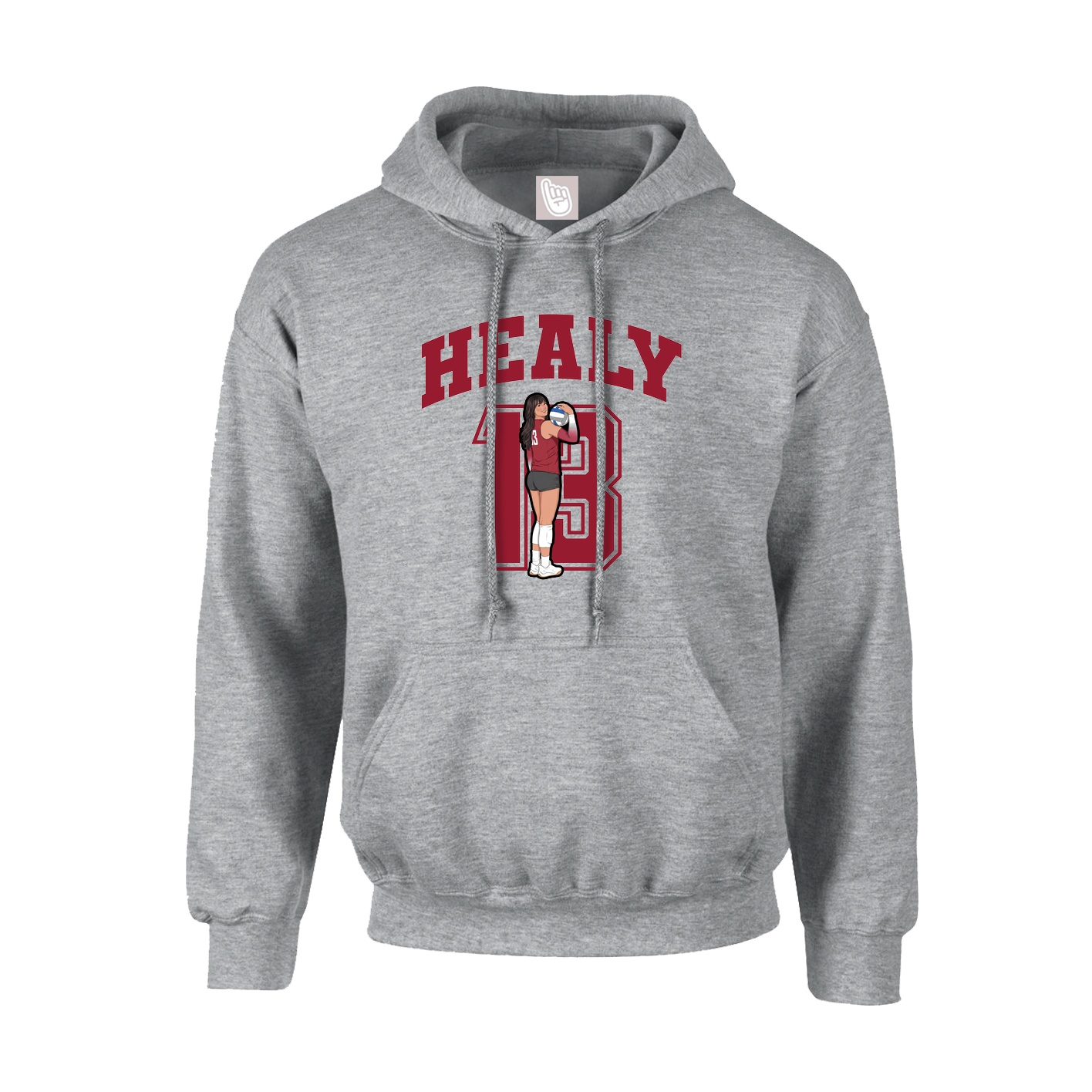 Youth Hoodie — Number in Grey
