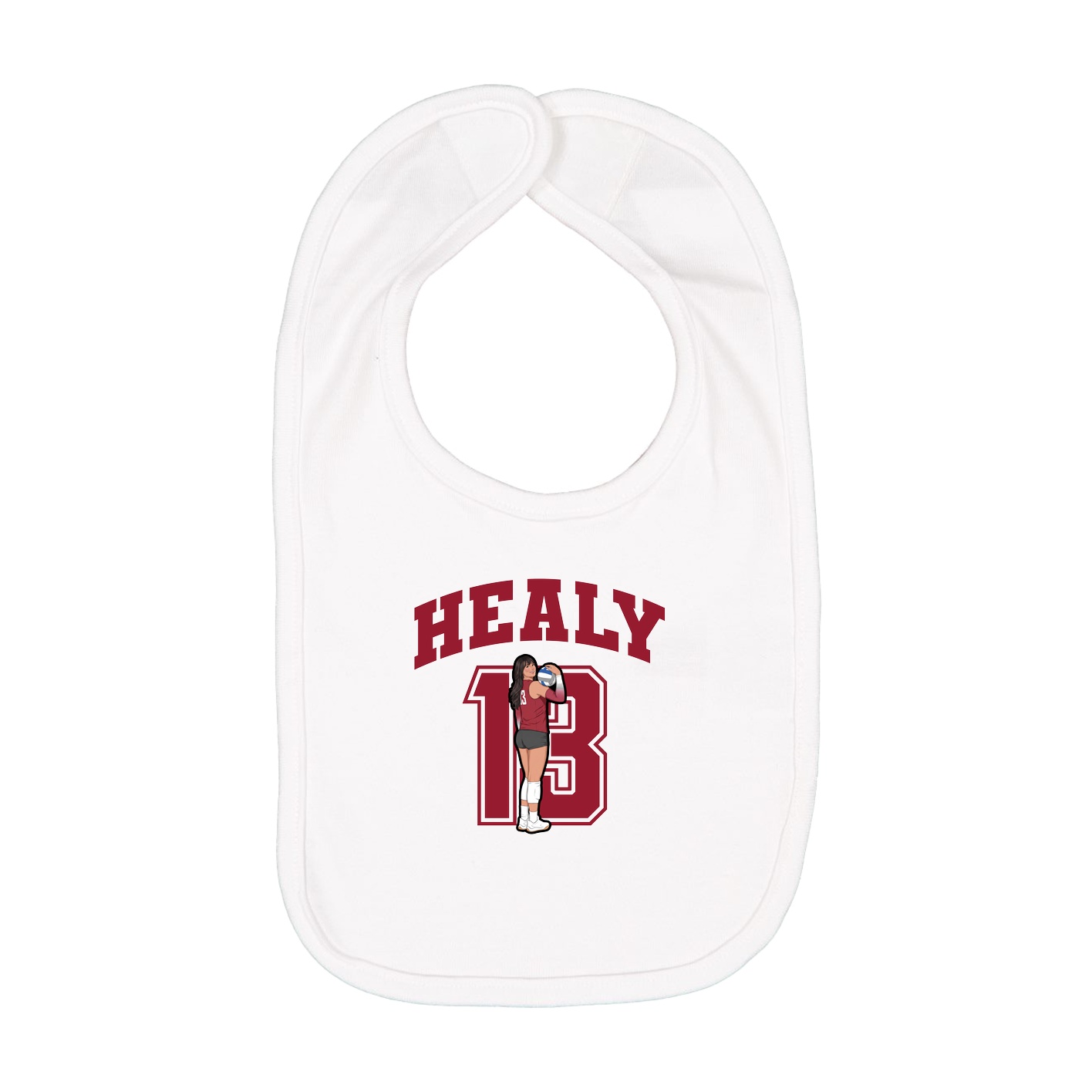 Infant Bib — Number in White