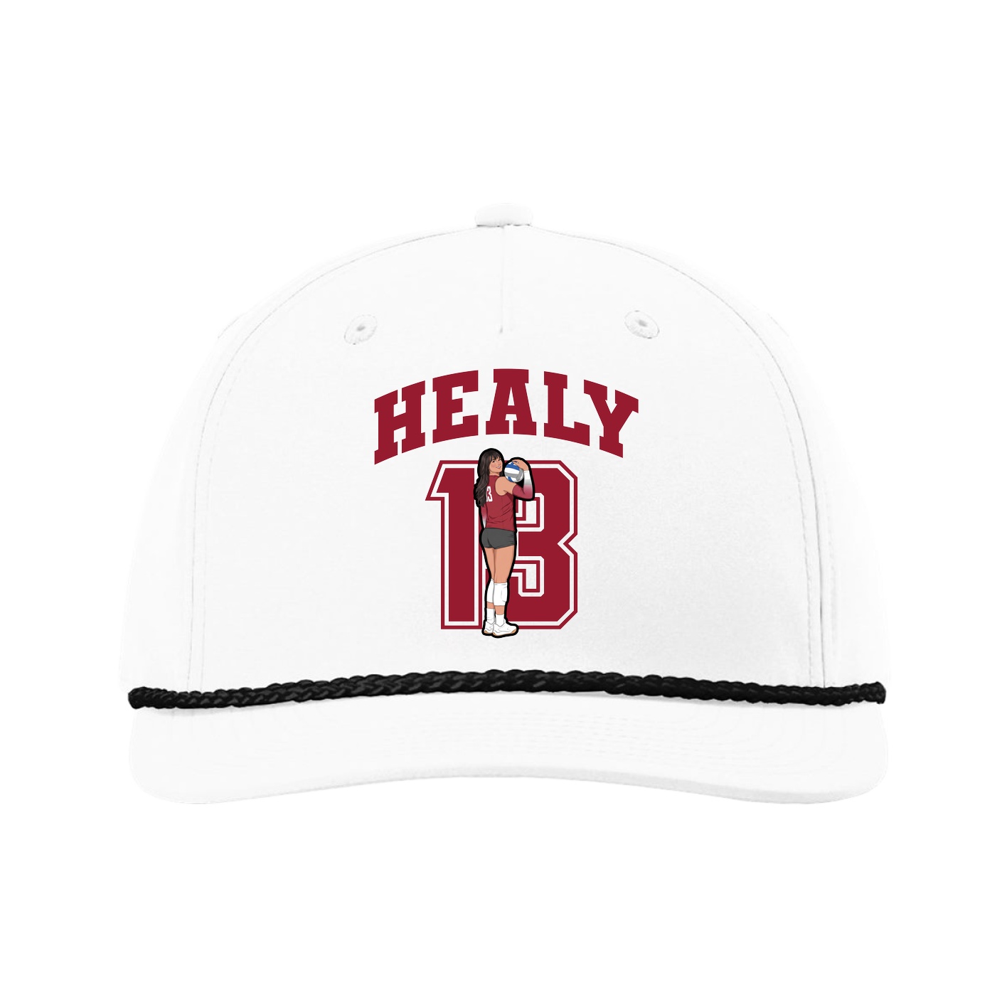 Five-Panel Classic Rope Cap — Number in White
