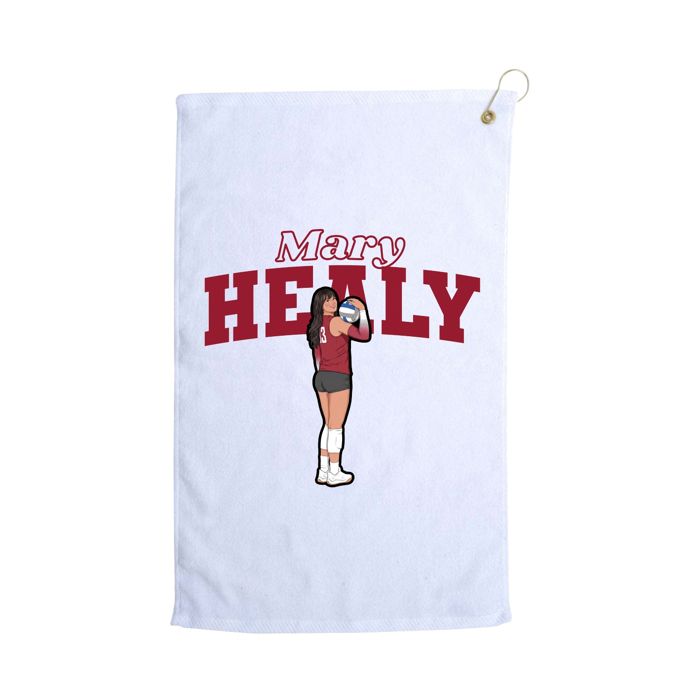 Golf Towel — Name Arch in White