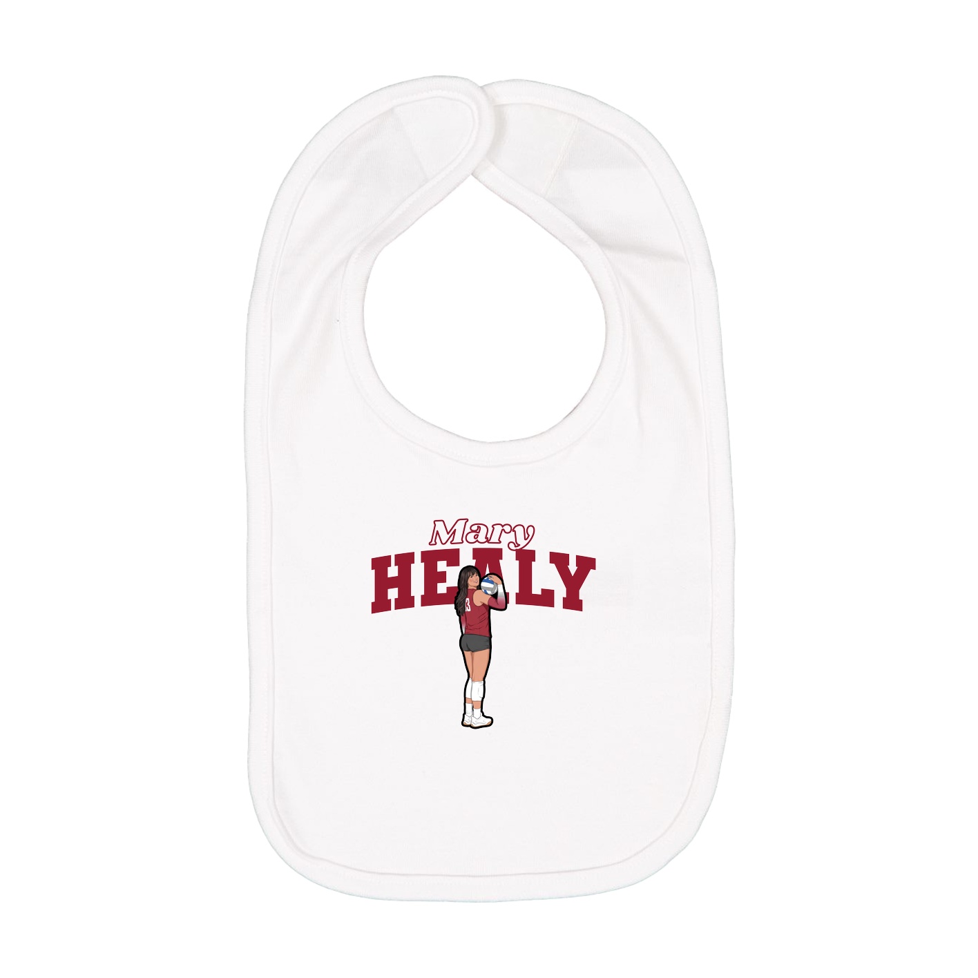 Infant Bib — Name Arch in White