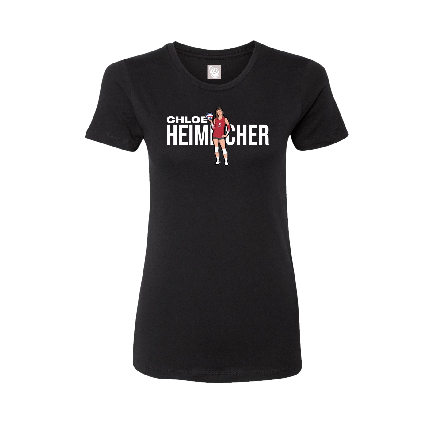 Fitted Women's Tee — Player Name in Black