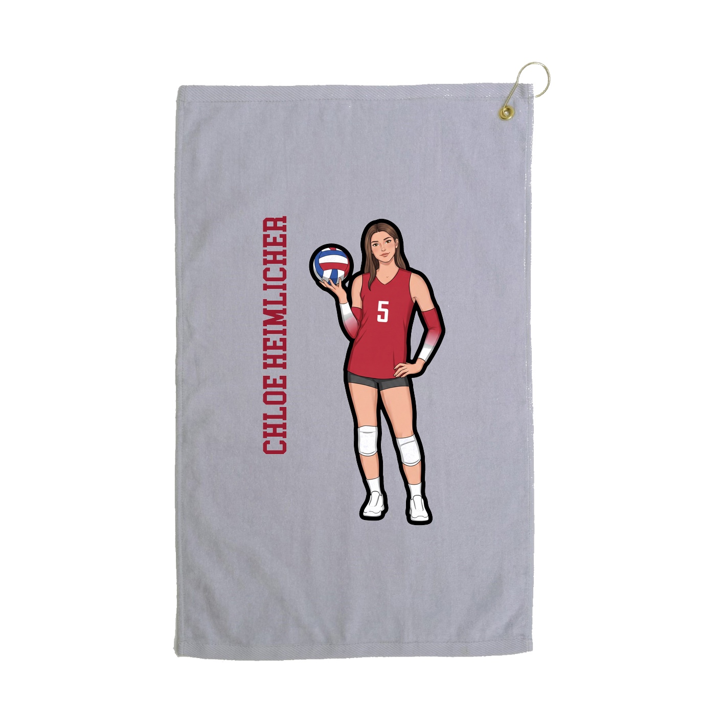 Golf Towel — Name Vertical in Grey