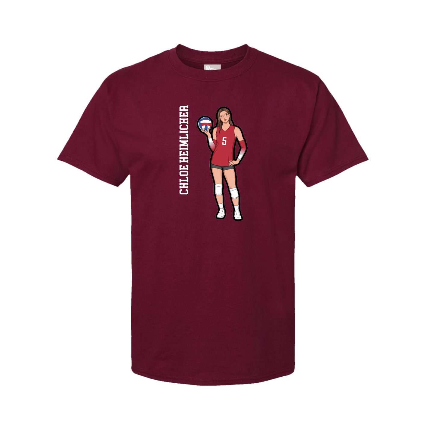 Tee — Name Vertical in Cardinal