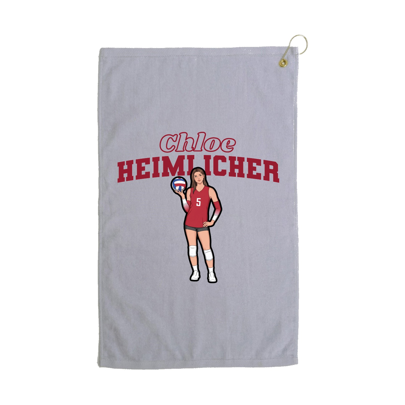 Golf Towel — Name Arch in Grey