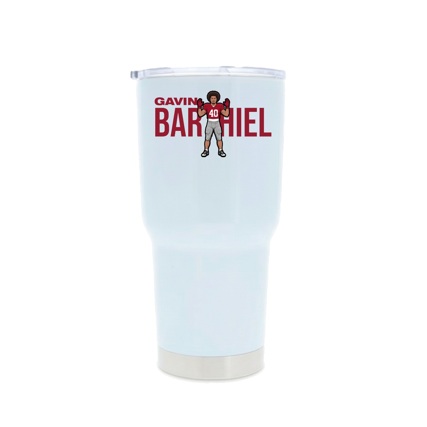 30oz Stainless Steel Tumbler — Player Name in White