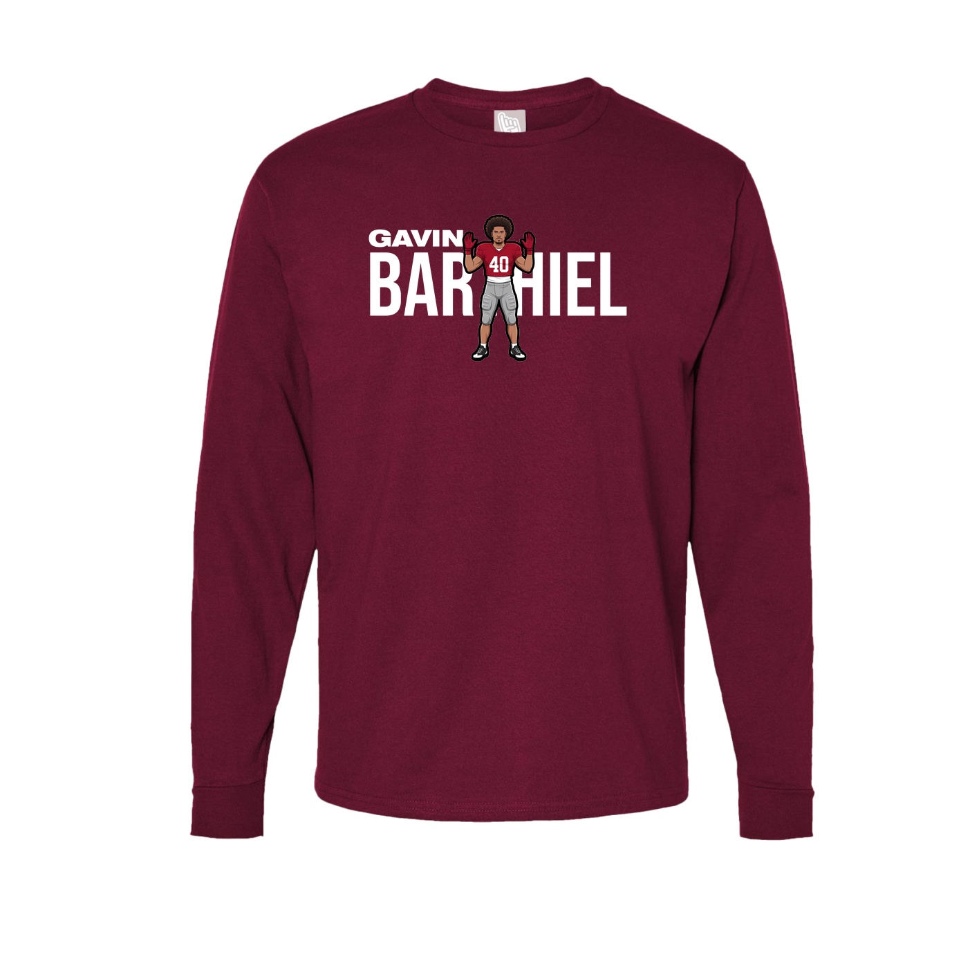 Long Sleeve Tee — Player Name in Cardinal