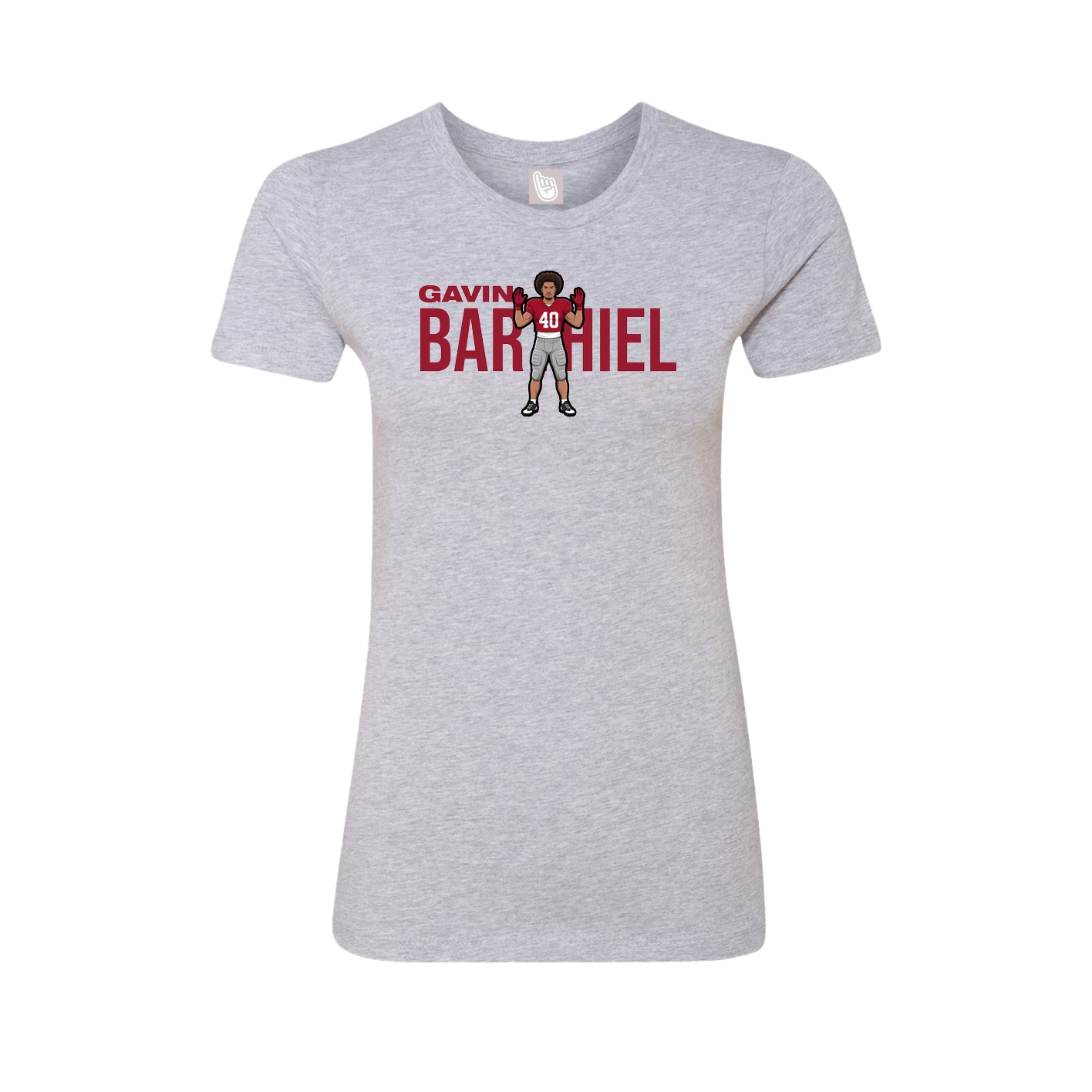 Fitted Women's Tee — Player Name in Grey