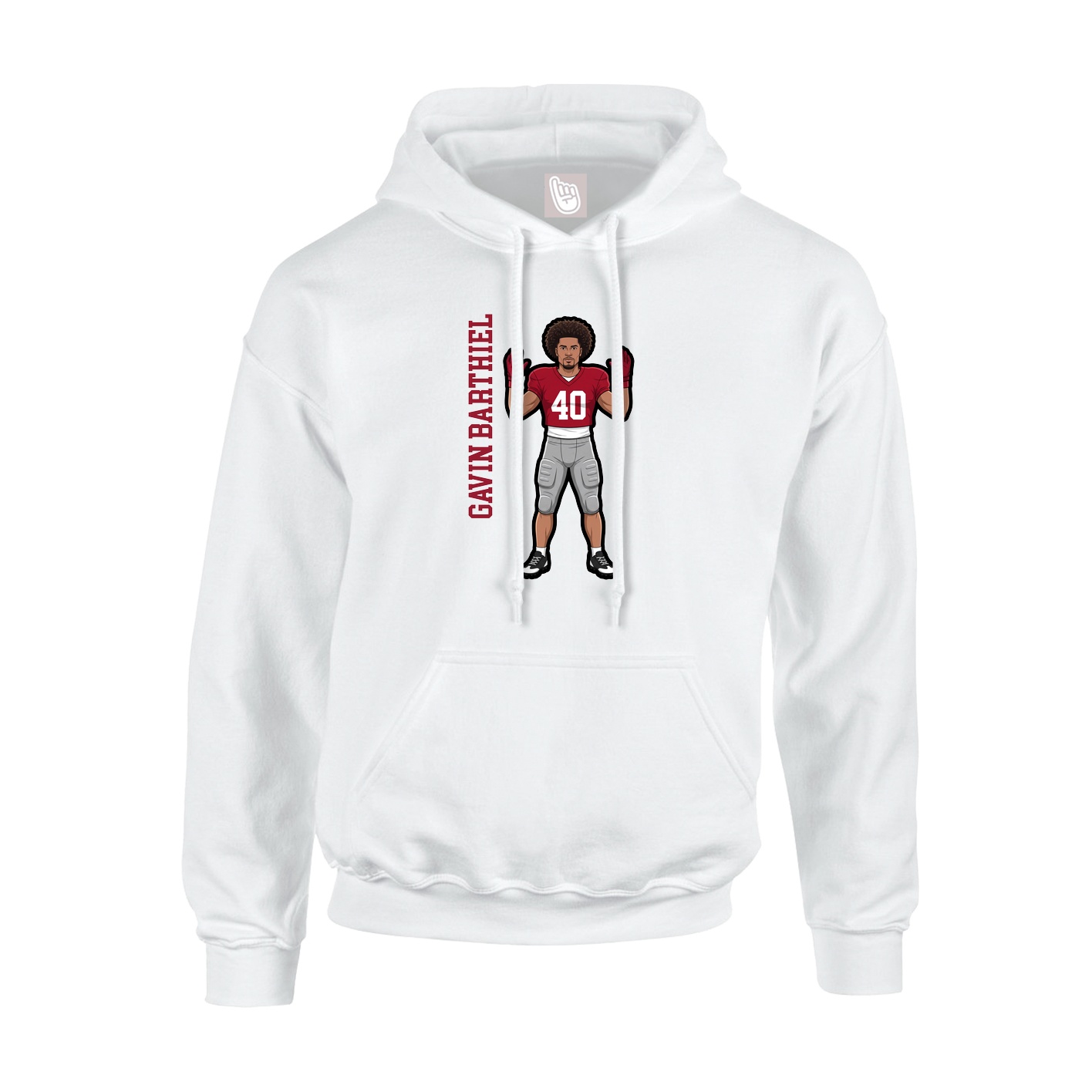 Youth Hoodie — Name Vertical in White