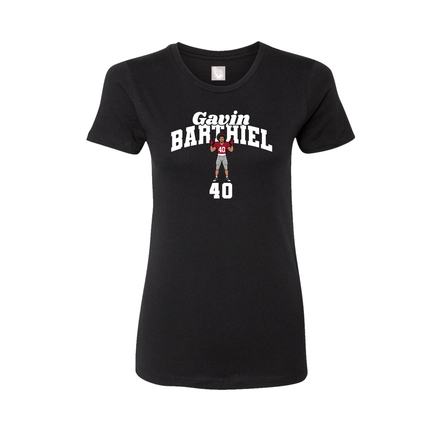 Fitted Women's Tee — Signature Arch in Black