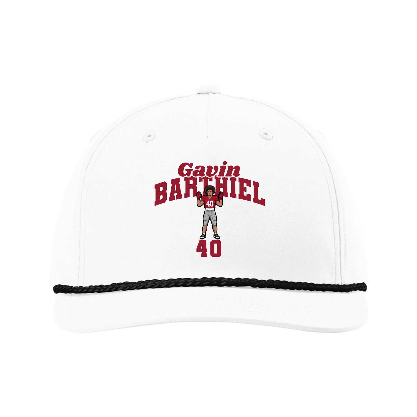 Five-Panel Classic Rope Cap — Signature Arch in White
