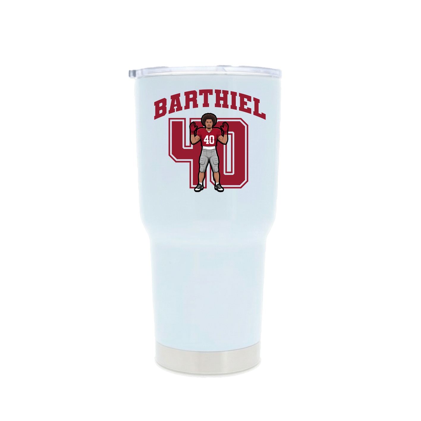 30oz Stainless Steel Tumbler — Number in White