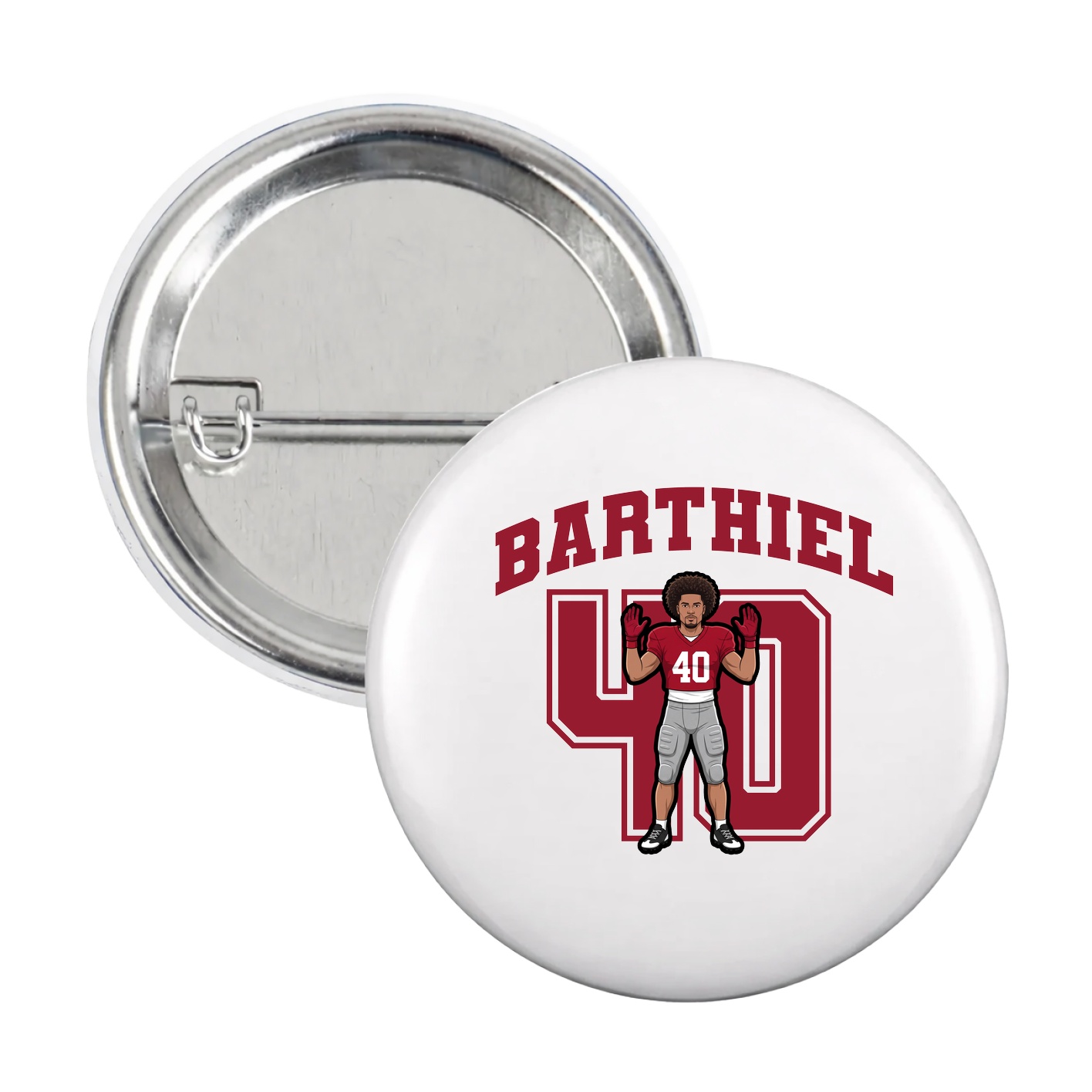 Game Day Button — Number in White