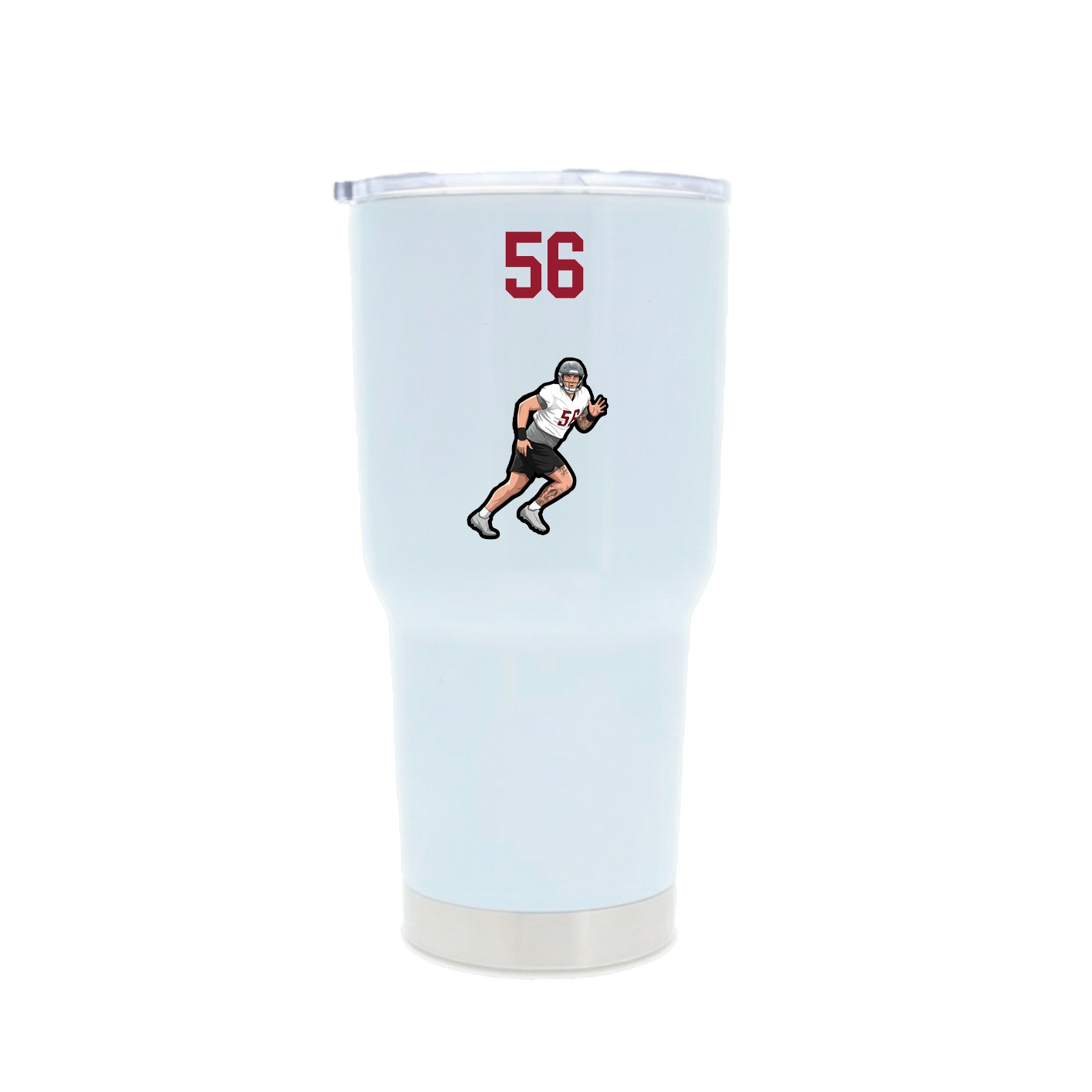 30oz Stainless Steel Tumbler — Number Top in White