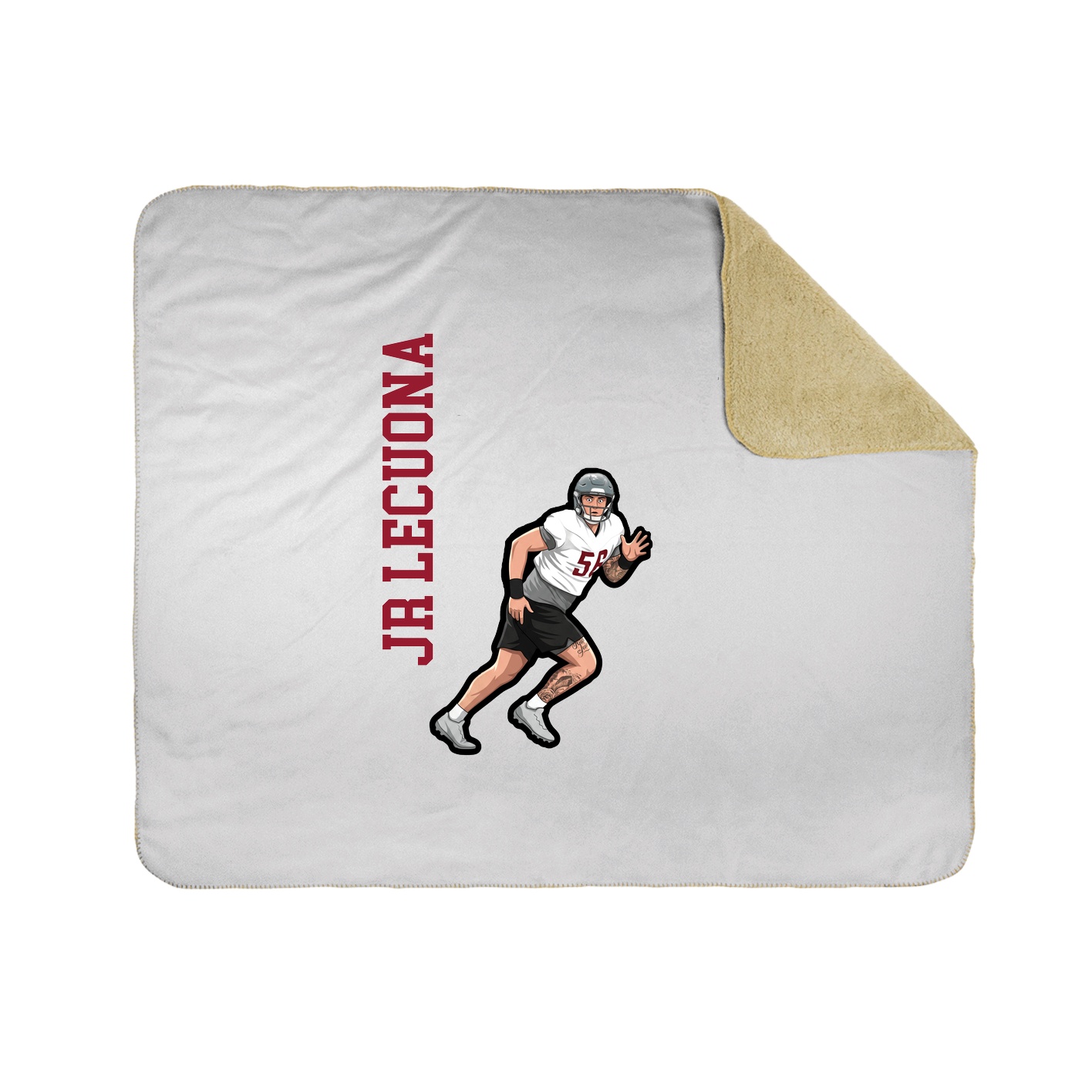 Throw Blanket — Name Vertical in White