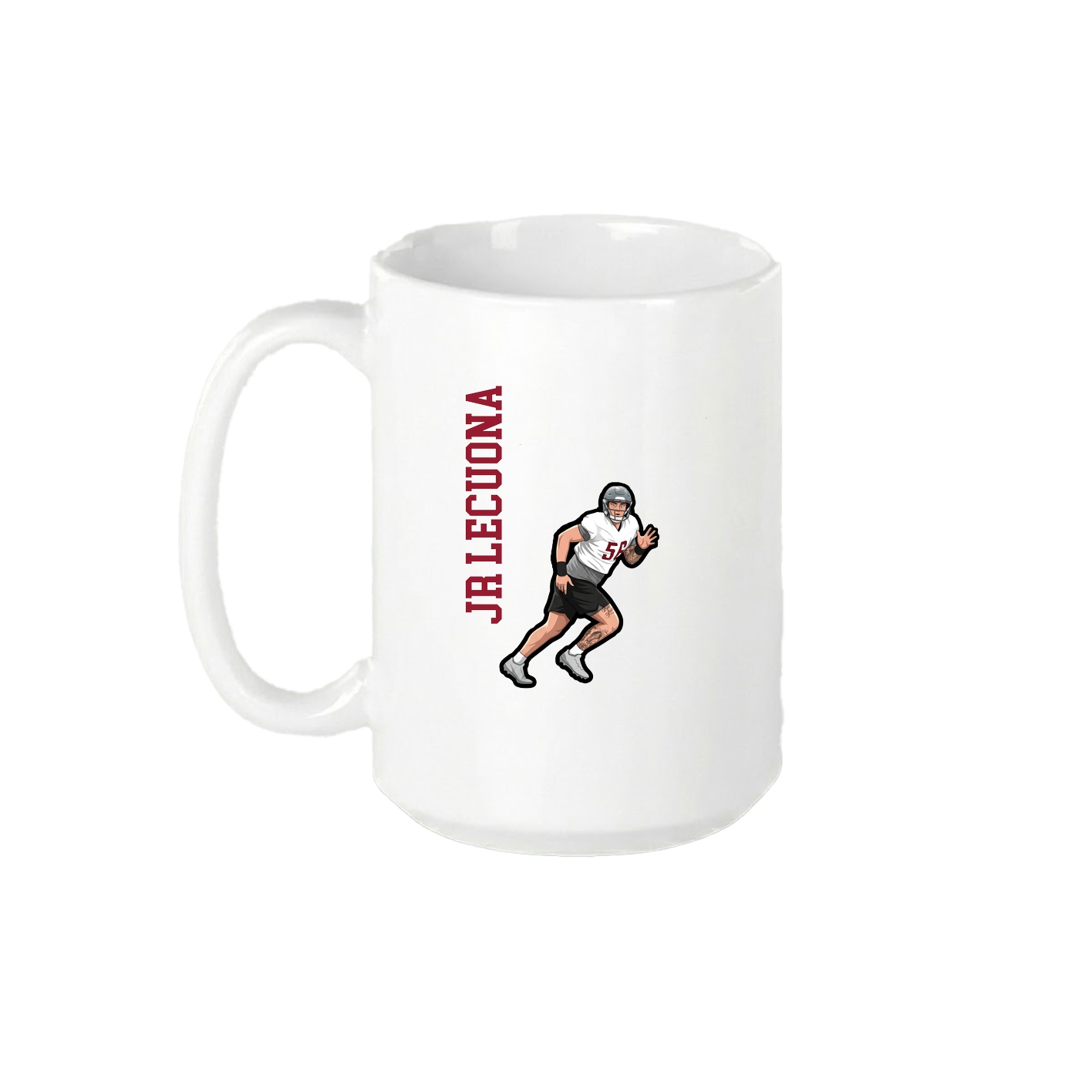 15oz Coffee Mug — Name Vertical in White