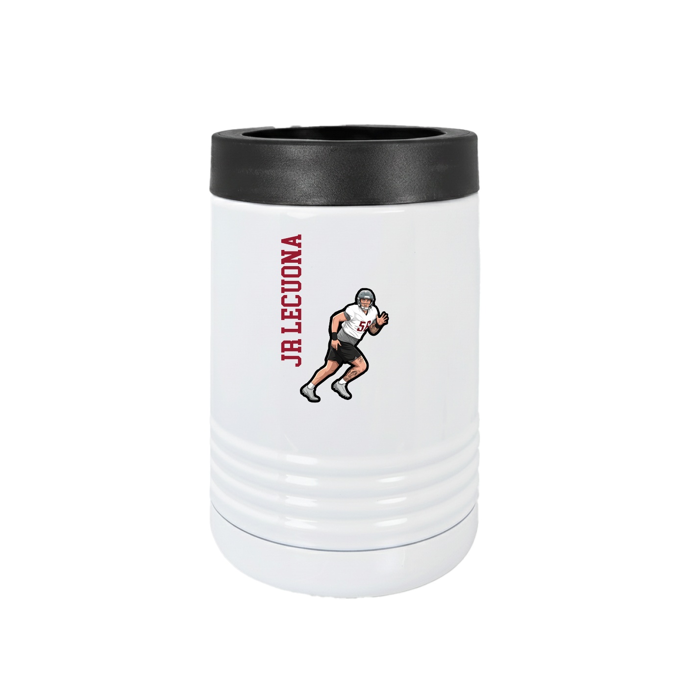 Beverage Holder — Name Vertical in White