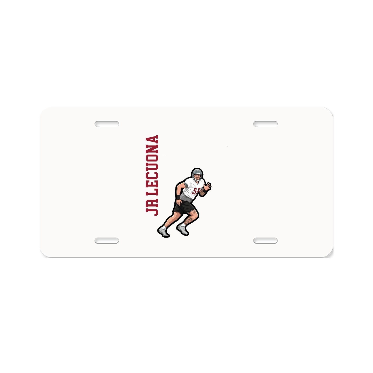 License Plate — Name Vertical in Classic