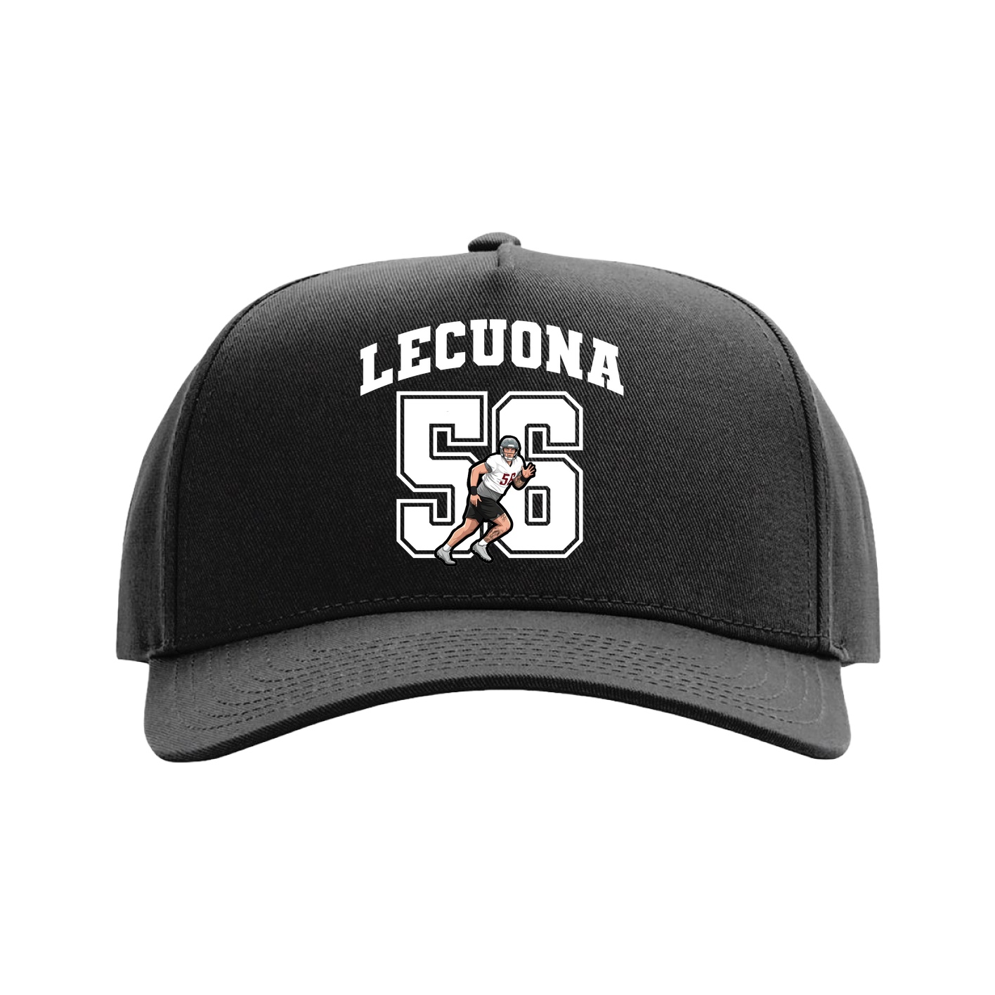 Full Fabric Five-Panel Champ Cap — Number in Black