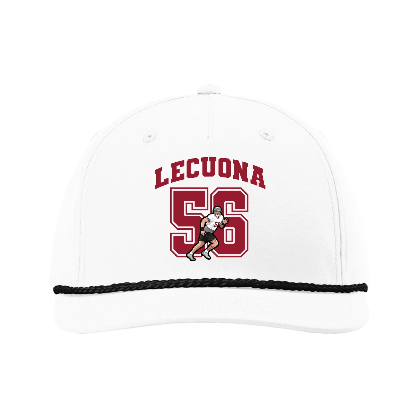 Five-Panel Classic Rope Cap — Number in White