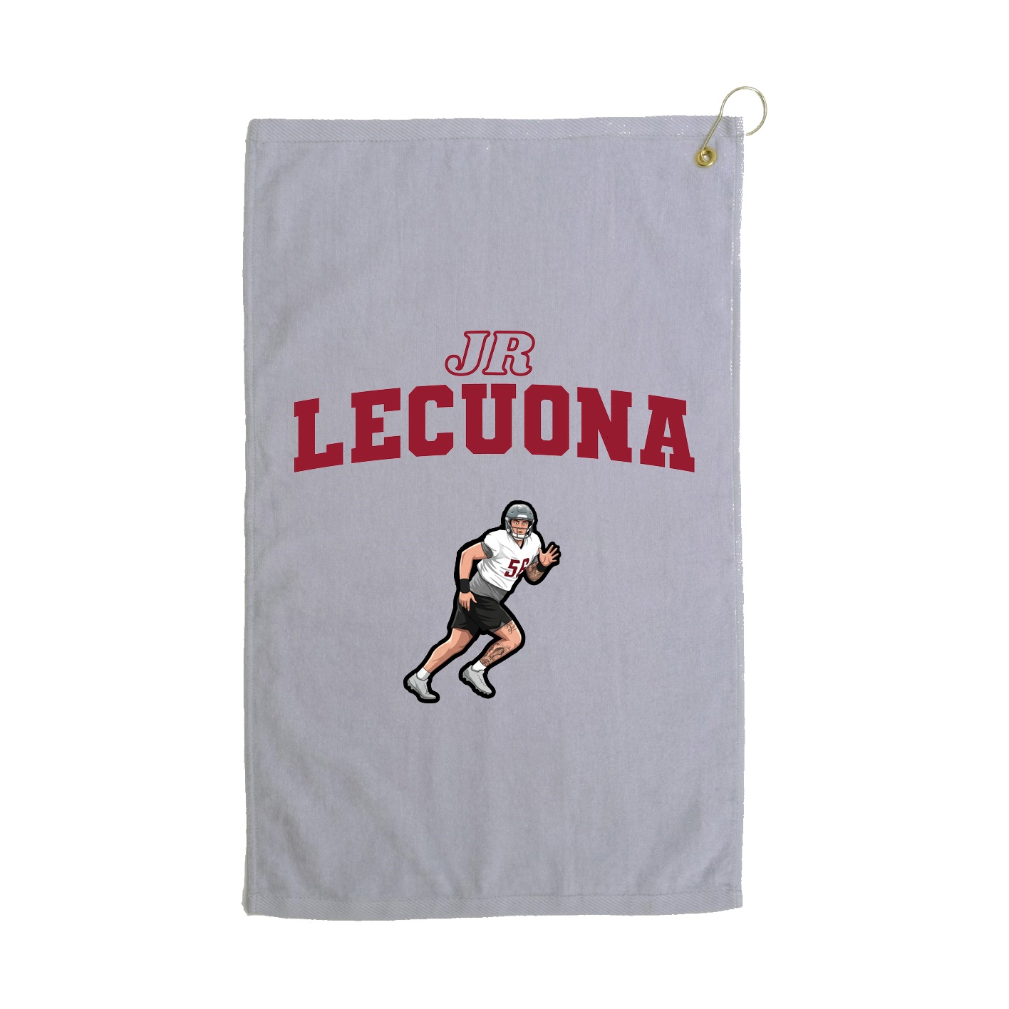 Golf Towel — Name Arch in Grey