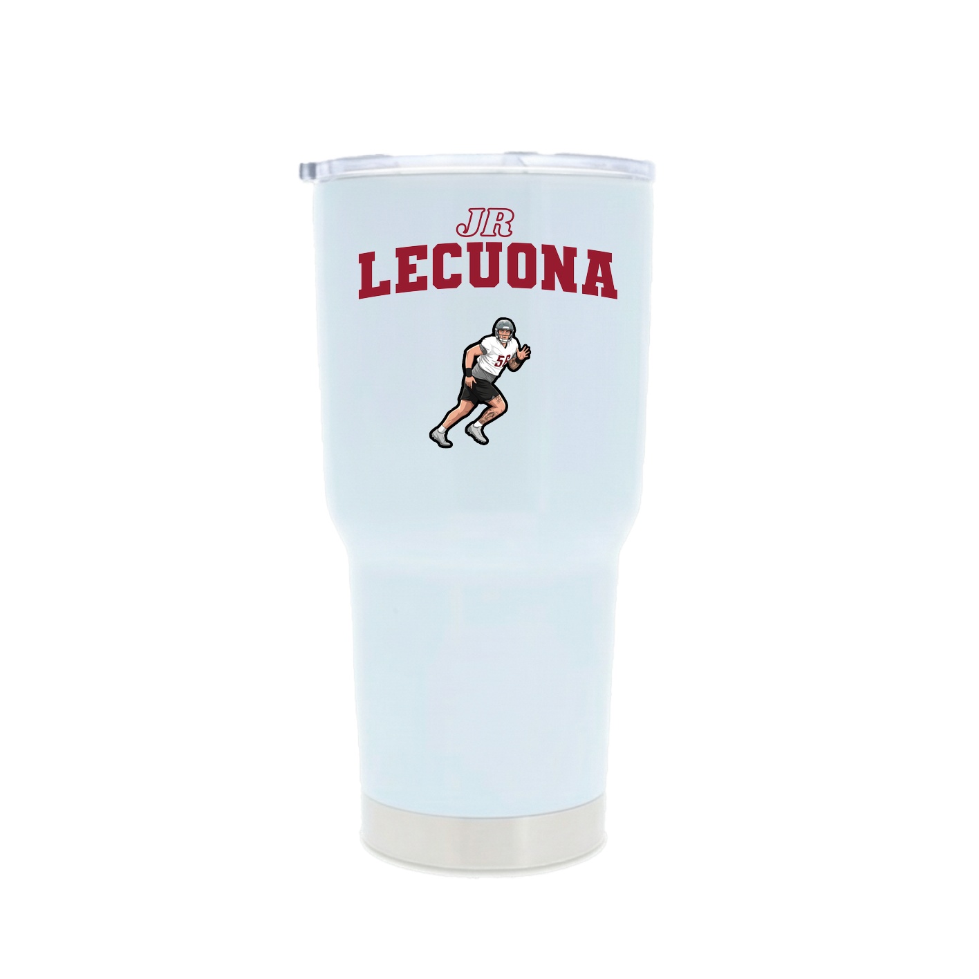 30oz Stainless Steel Tumbler — Name Arch in White