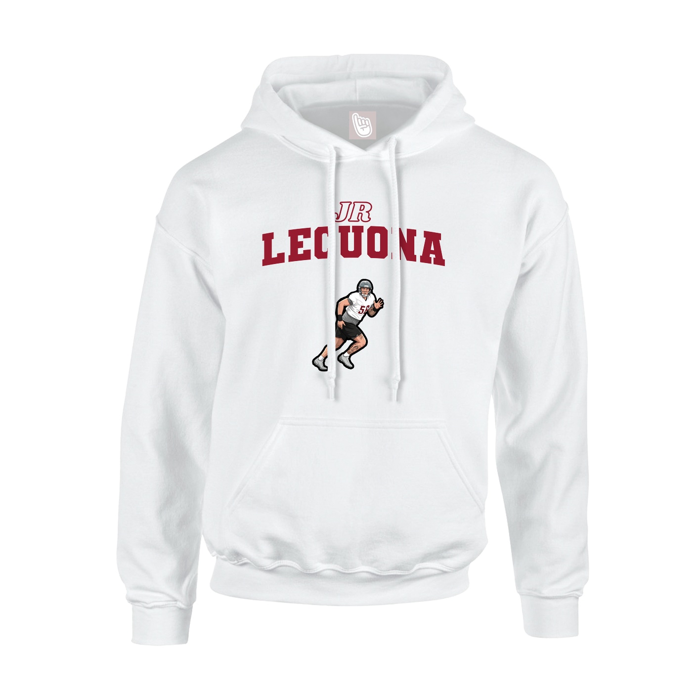 Youth Hoodie — Name Arch in White