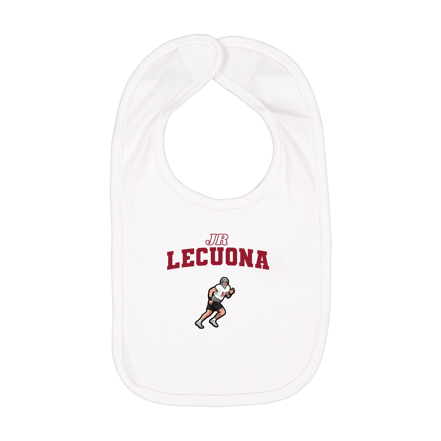 Infant Bib — Name Arch in White