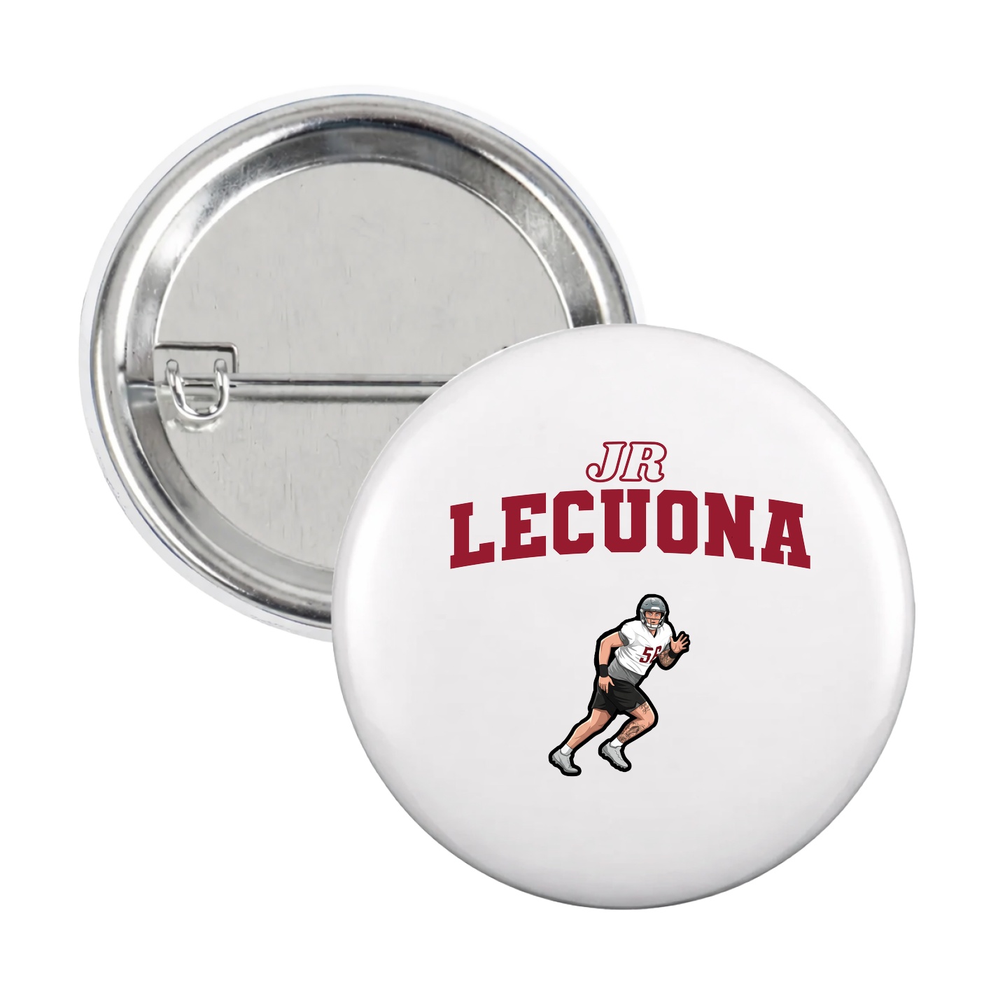 Game Day Button — Name Arch in White
