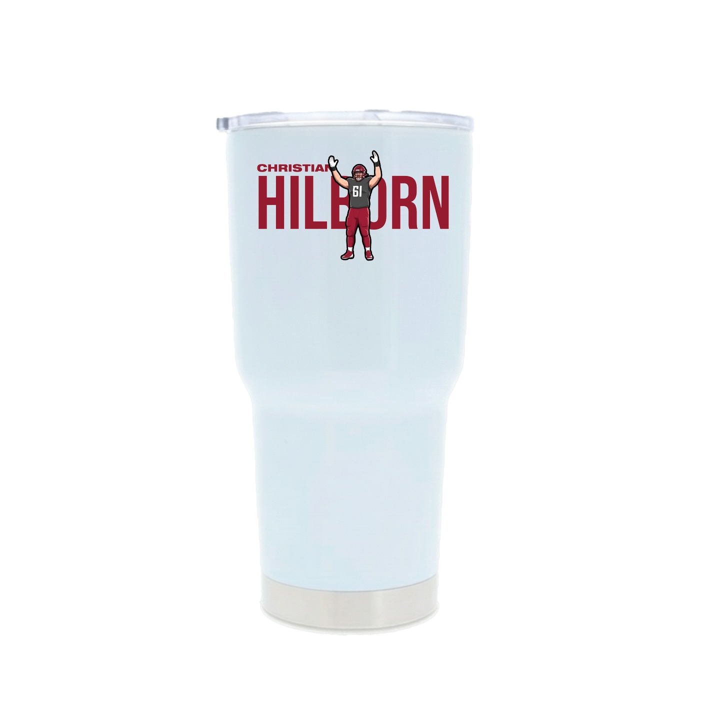 30oz Stainless Steel Tumbler — Player Name in White