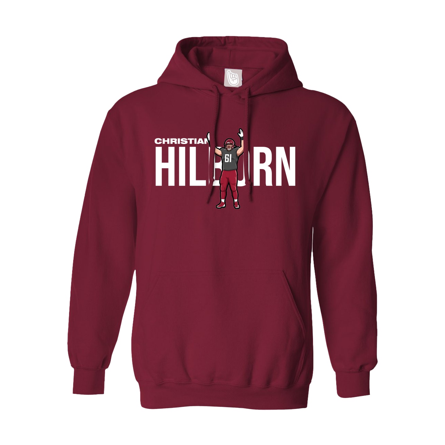 Hoodie — Player Name in Cardinal
