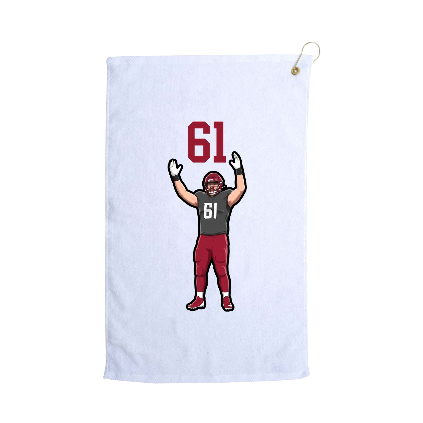 Golf Towel — Number Top in White