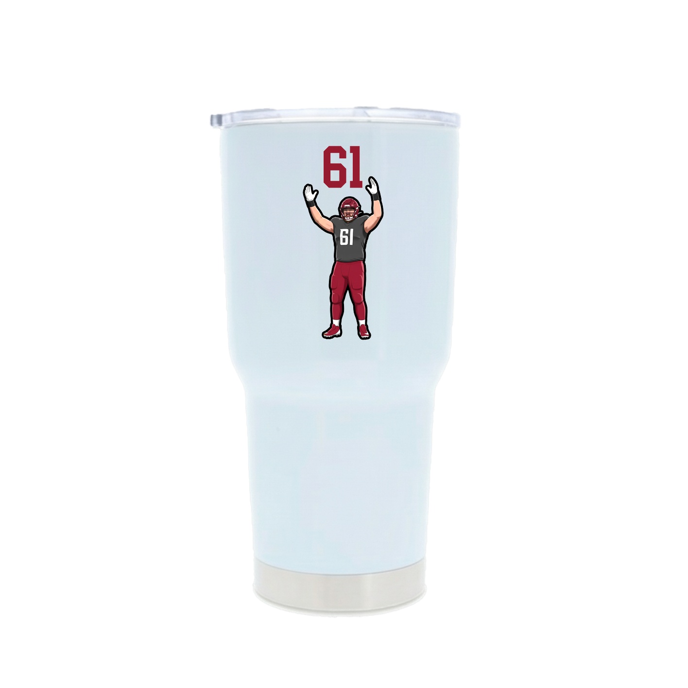 30oz Stainless Steel Tumbler — Number Top in White