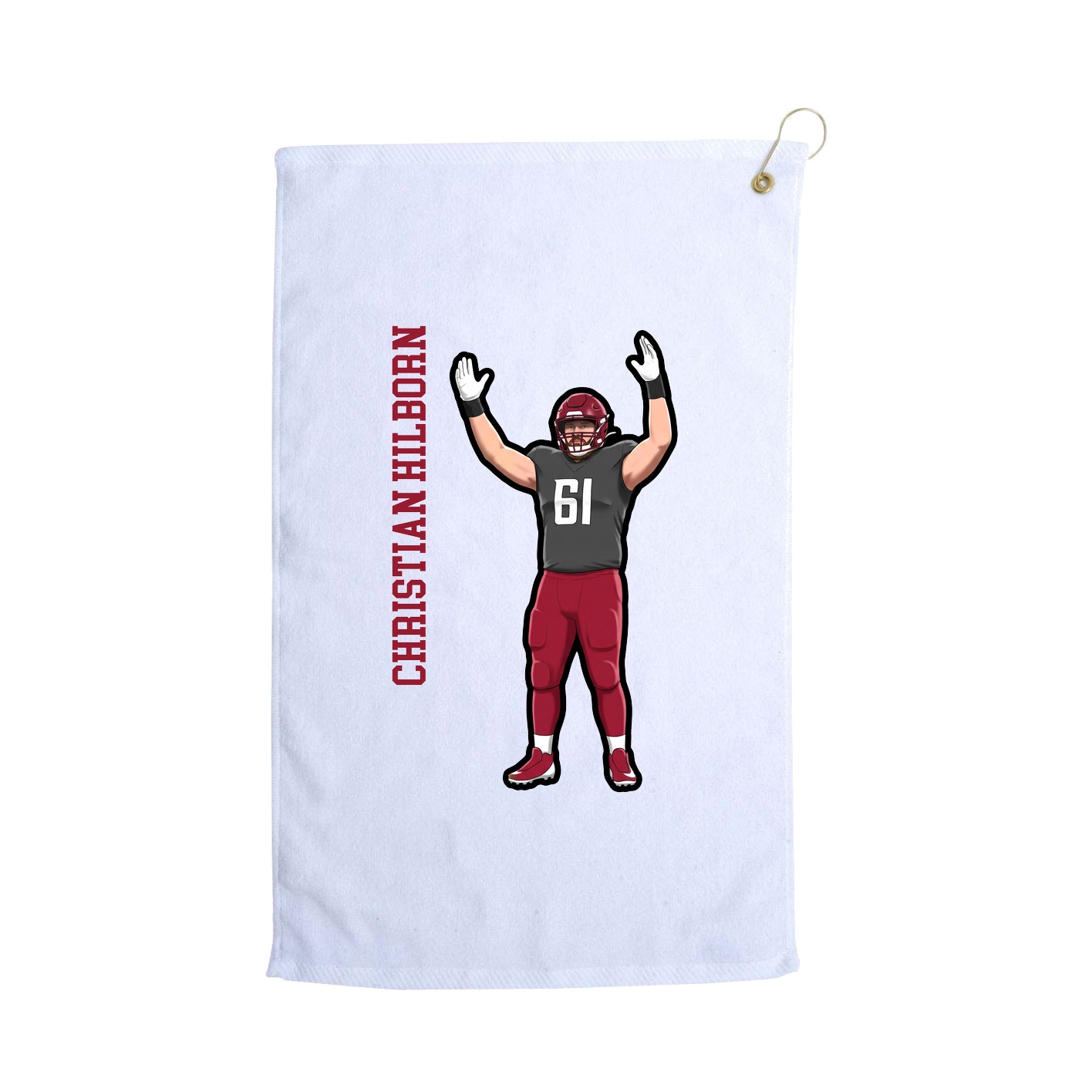 Golf Towel — Name Vertical in White