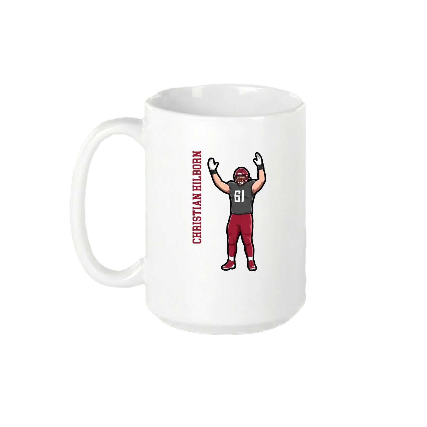 15oz Coffee Mug — Name Vertical in White