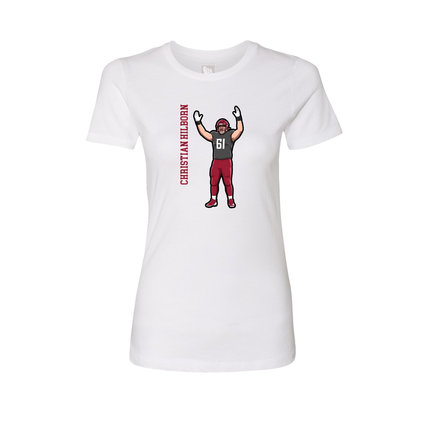Fitted Women's Tee — Name Vertical in White