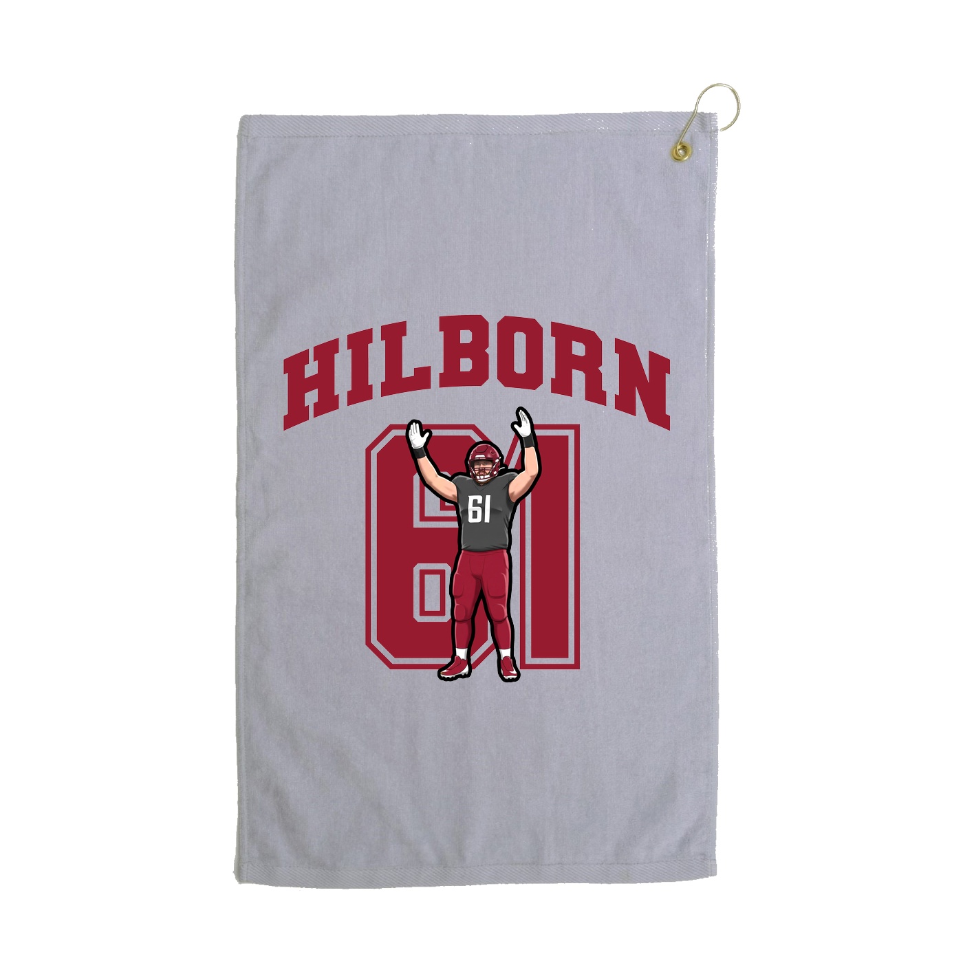 Golf Towel — Number in Grey