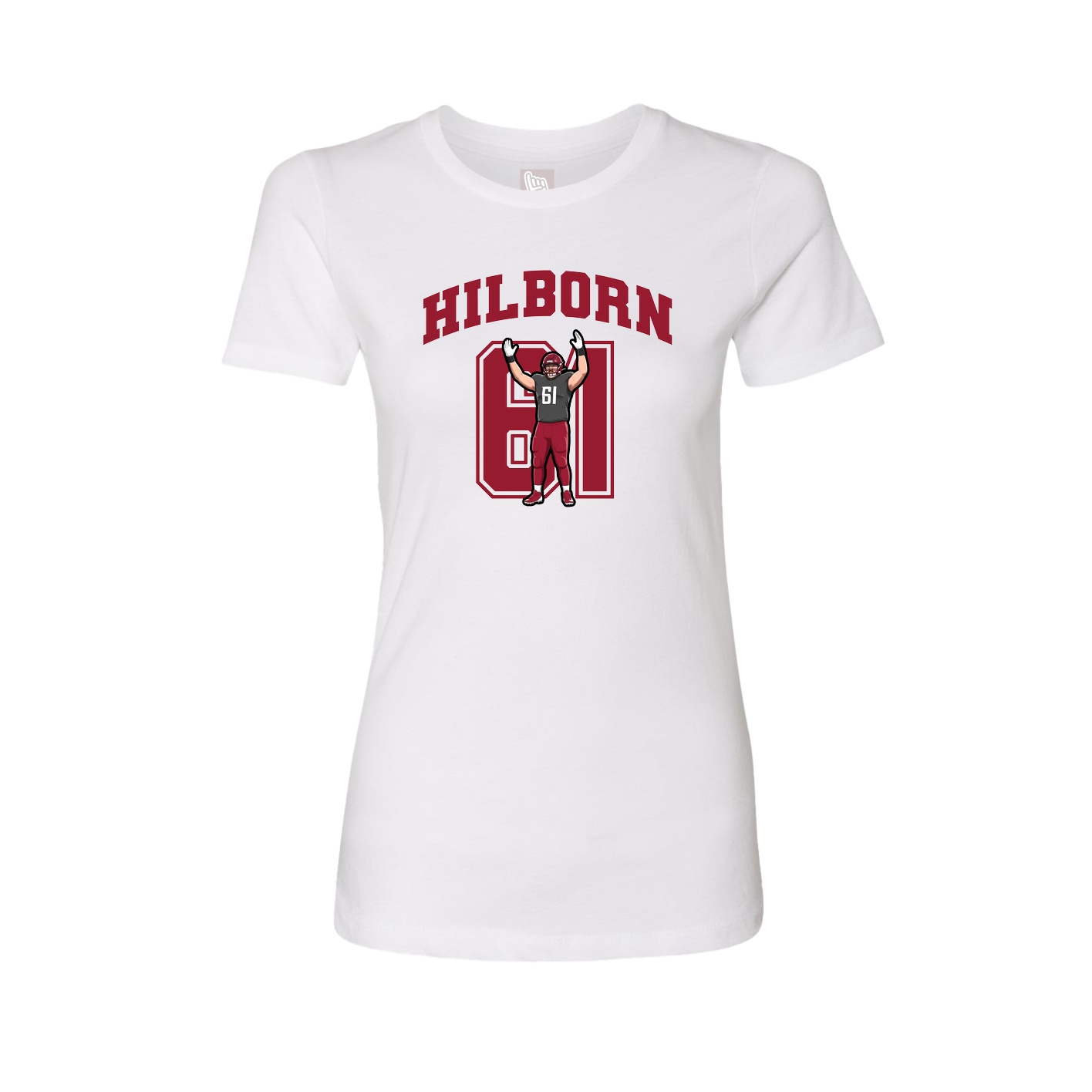 Fitted Women's Tee — Number in White