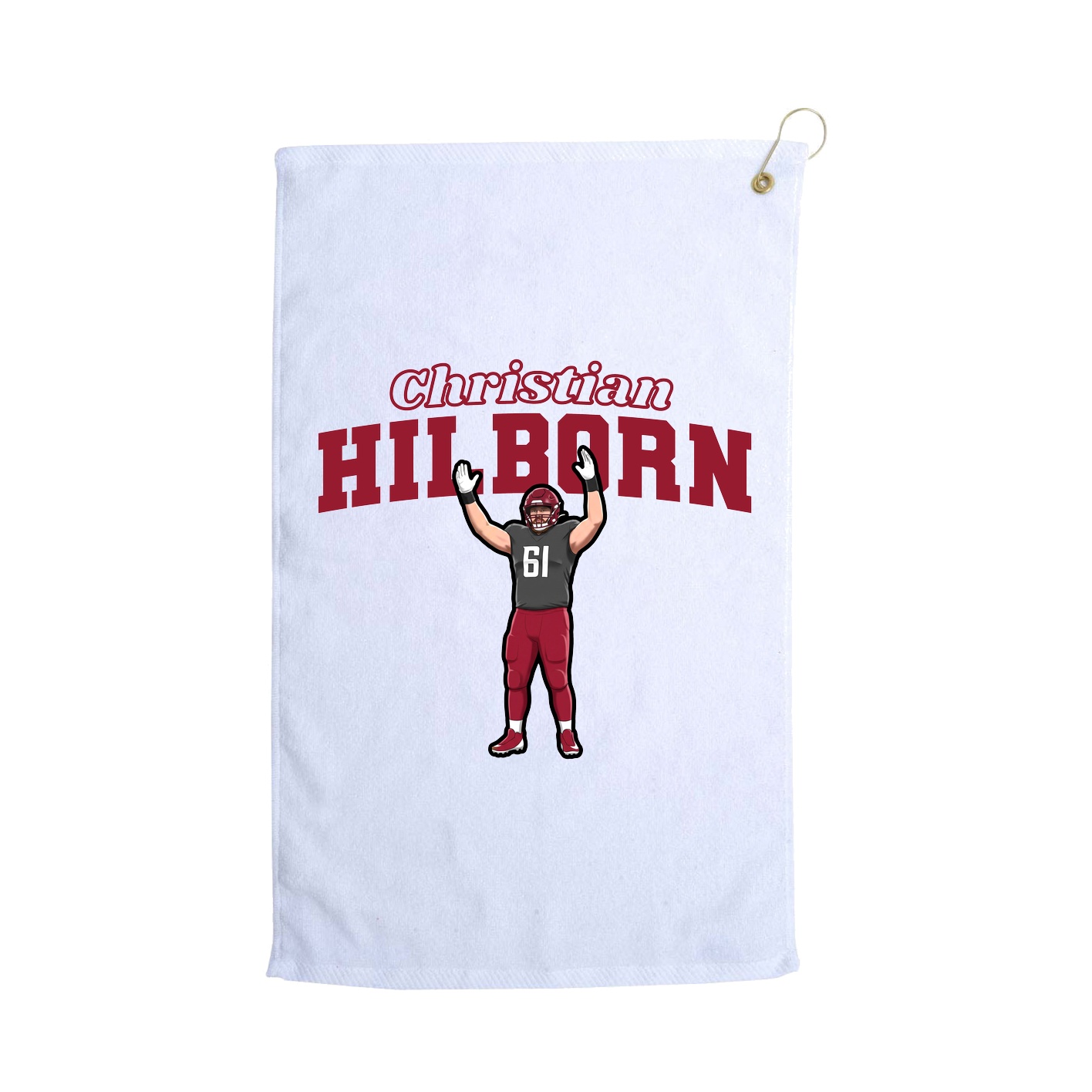 Golf Towel — Name Arch in White
