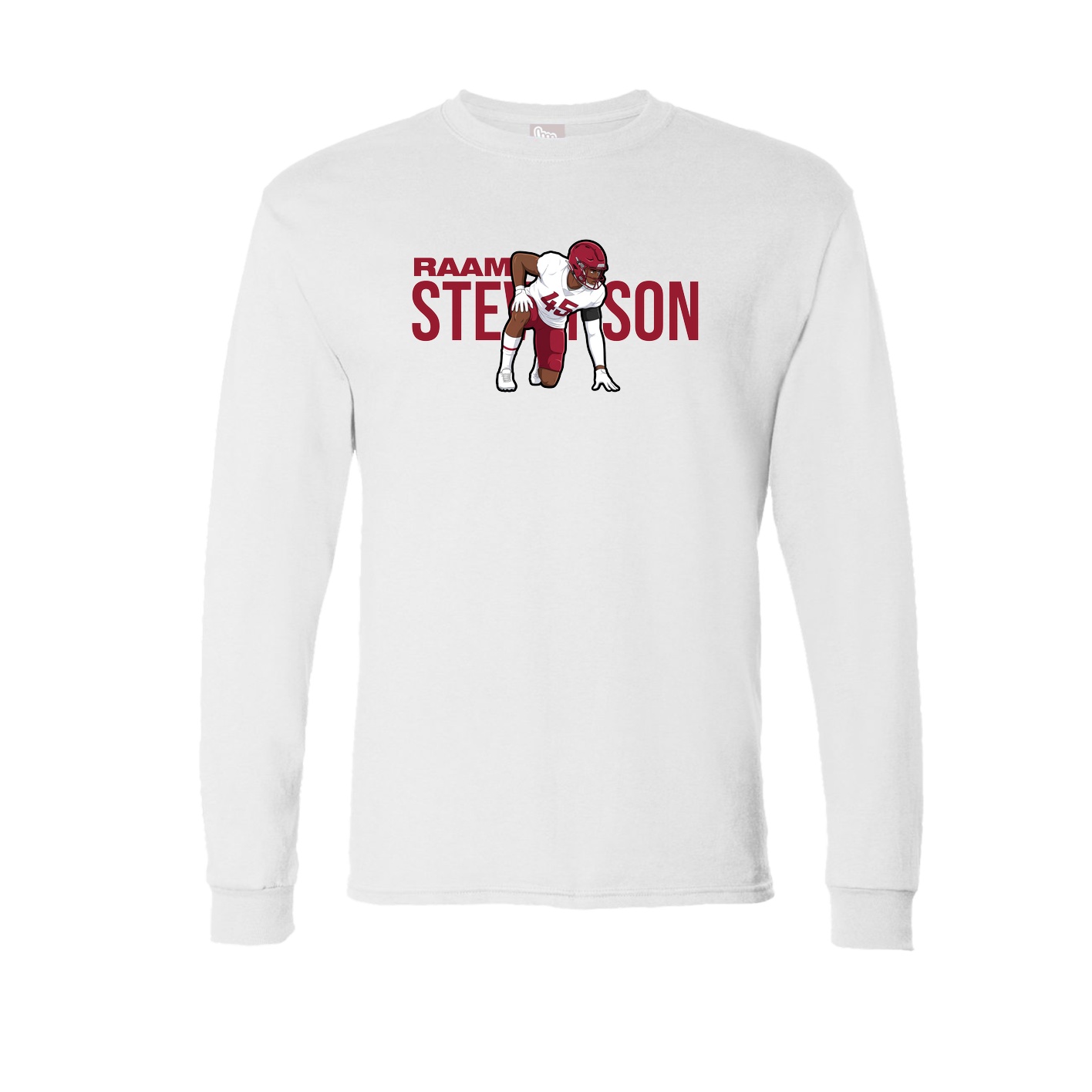 Long Sleeve Tee — Player Name in White
