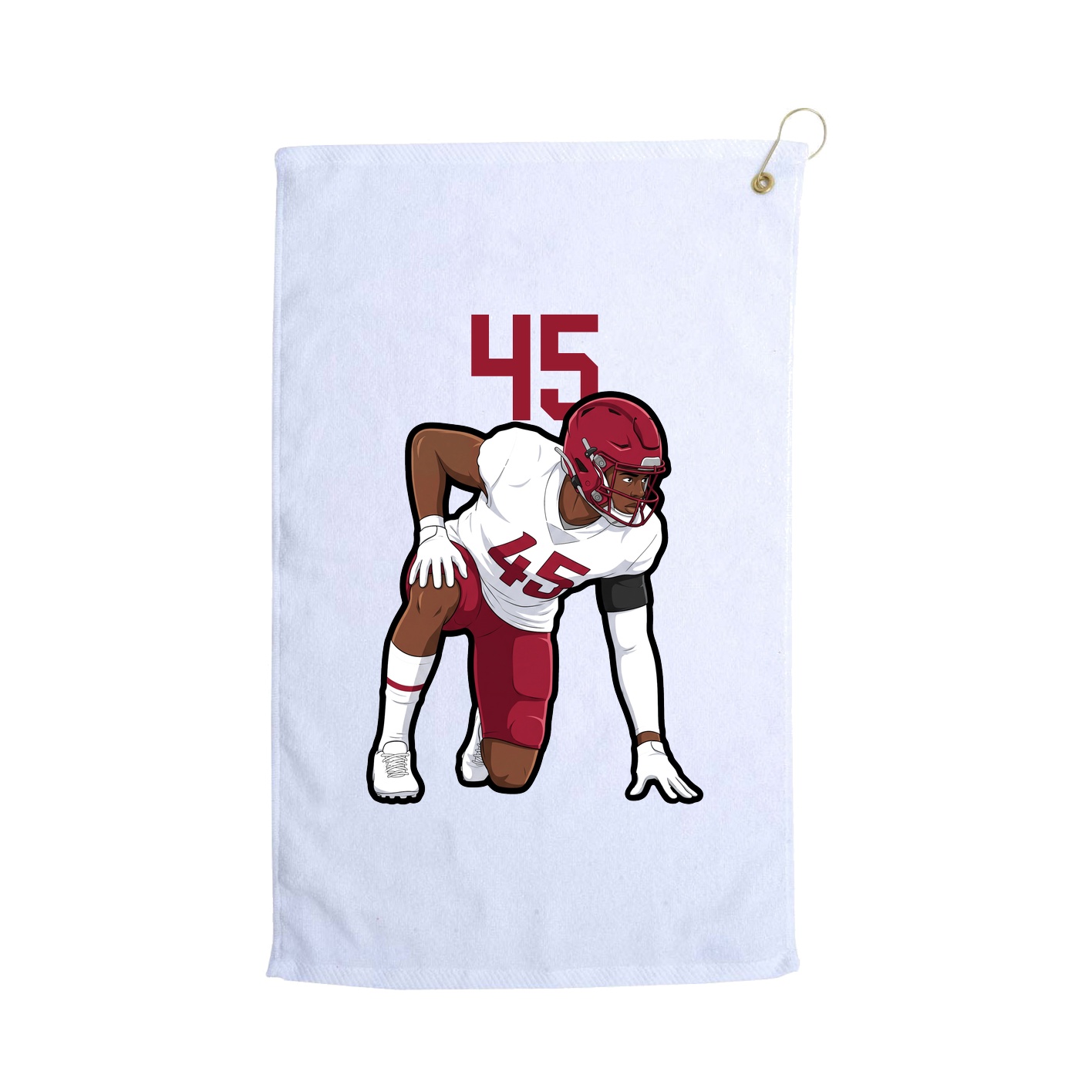 Golf Towel — Number Top in White