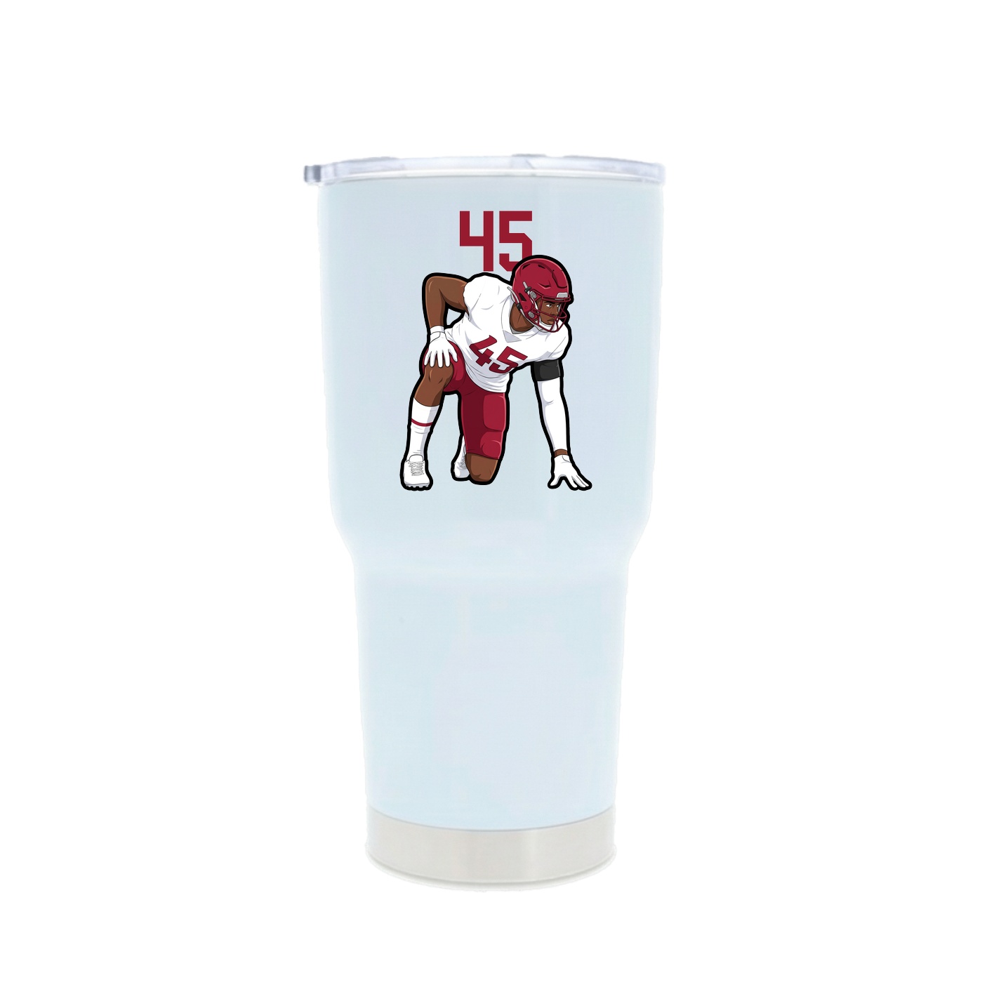 30oz Stainless Steel Tumbler — Number Top in White