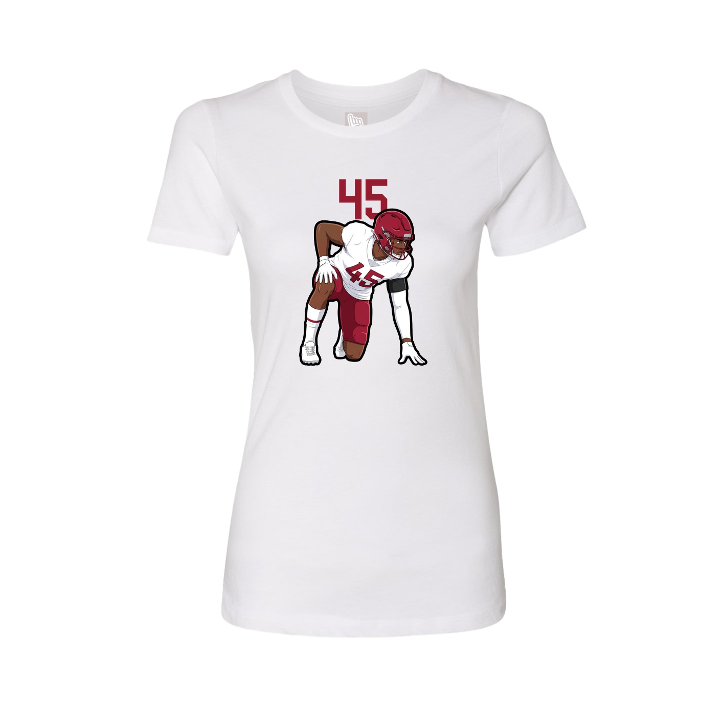 Fitted Women's Tee — Number Top in White