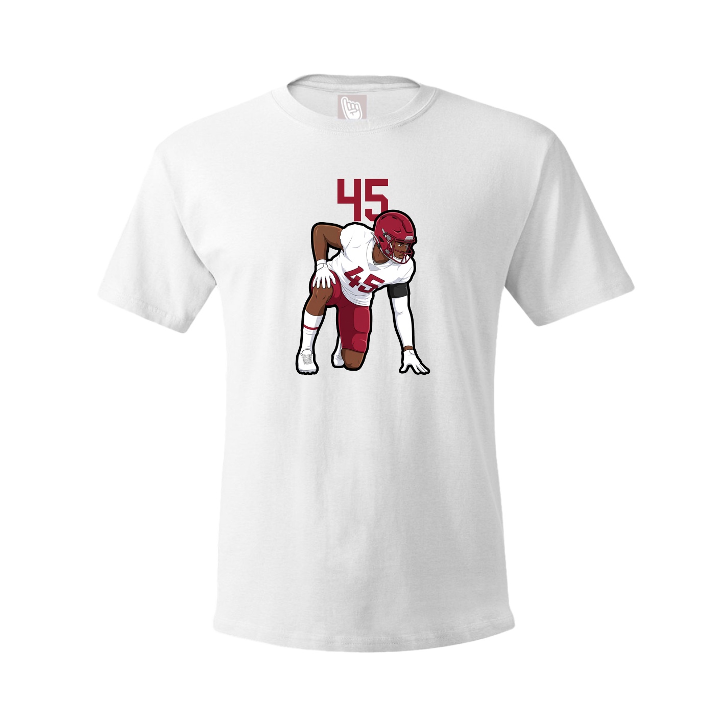 Youth Tee — Number Top in White